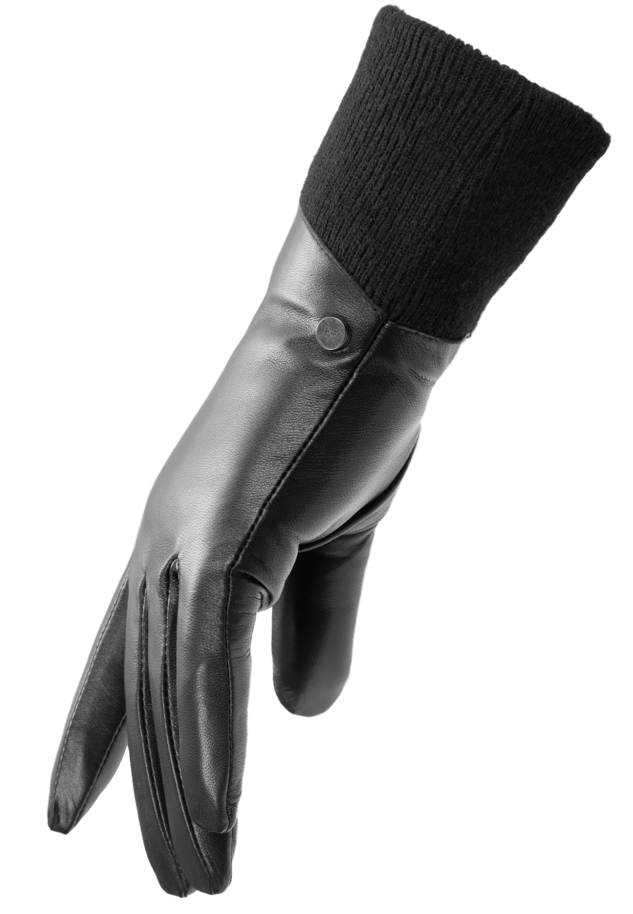 PEARLWOOD Lederhandschuhe »LUNA«, (1 Paar), weiches Fleecefutter, Strickbündchen