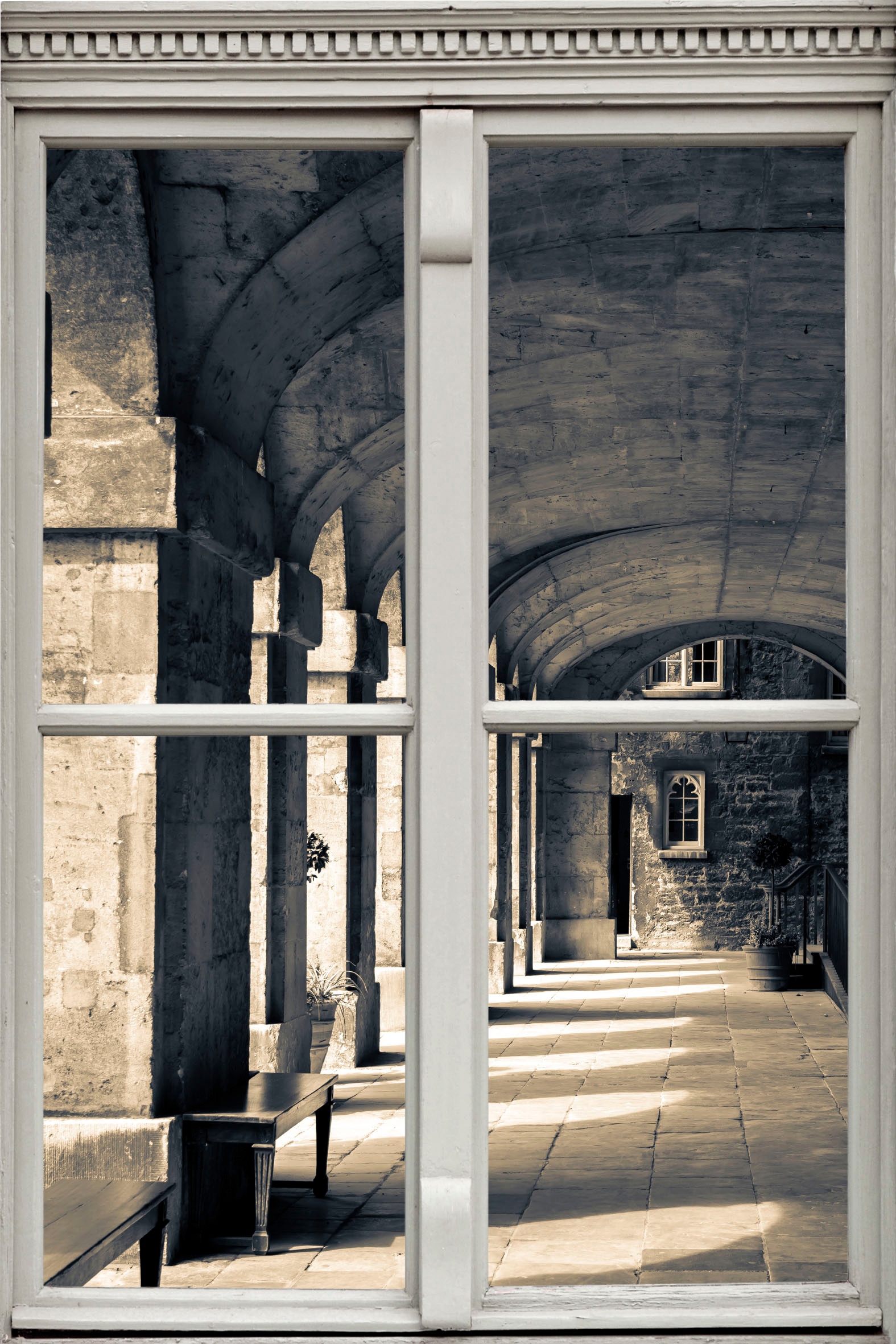 queence Wandsticker "Durchgang" Wandsticker, Wandbild, selbstklebend, 3D, Fenster