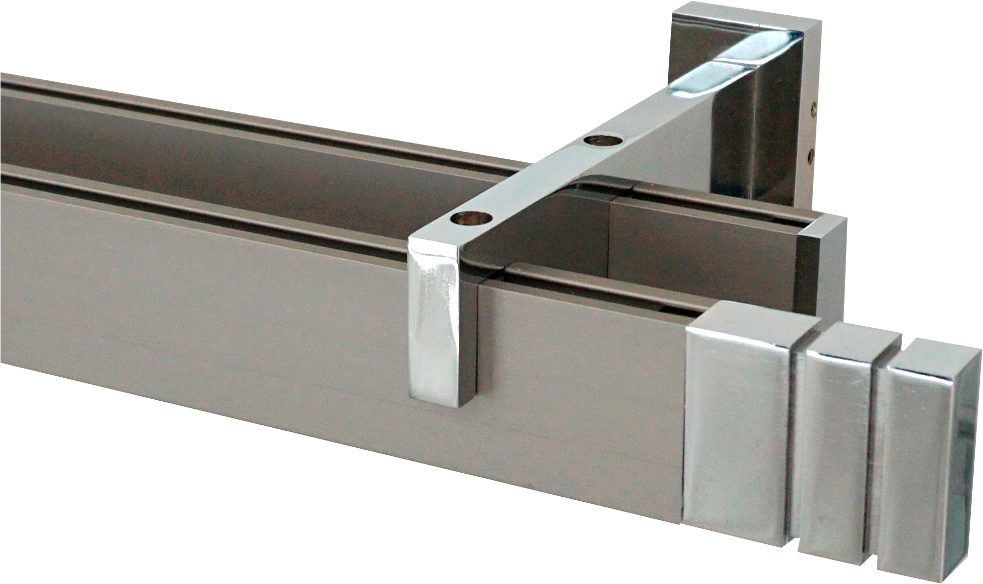 GARESA Gardinenstange »FLAT«, 2 läufig-läufig, Wunschmasslänge, Rechteckprofil, Wandmontage, perfekter Lauf, modern, verlängerbar