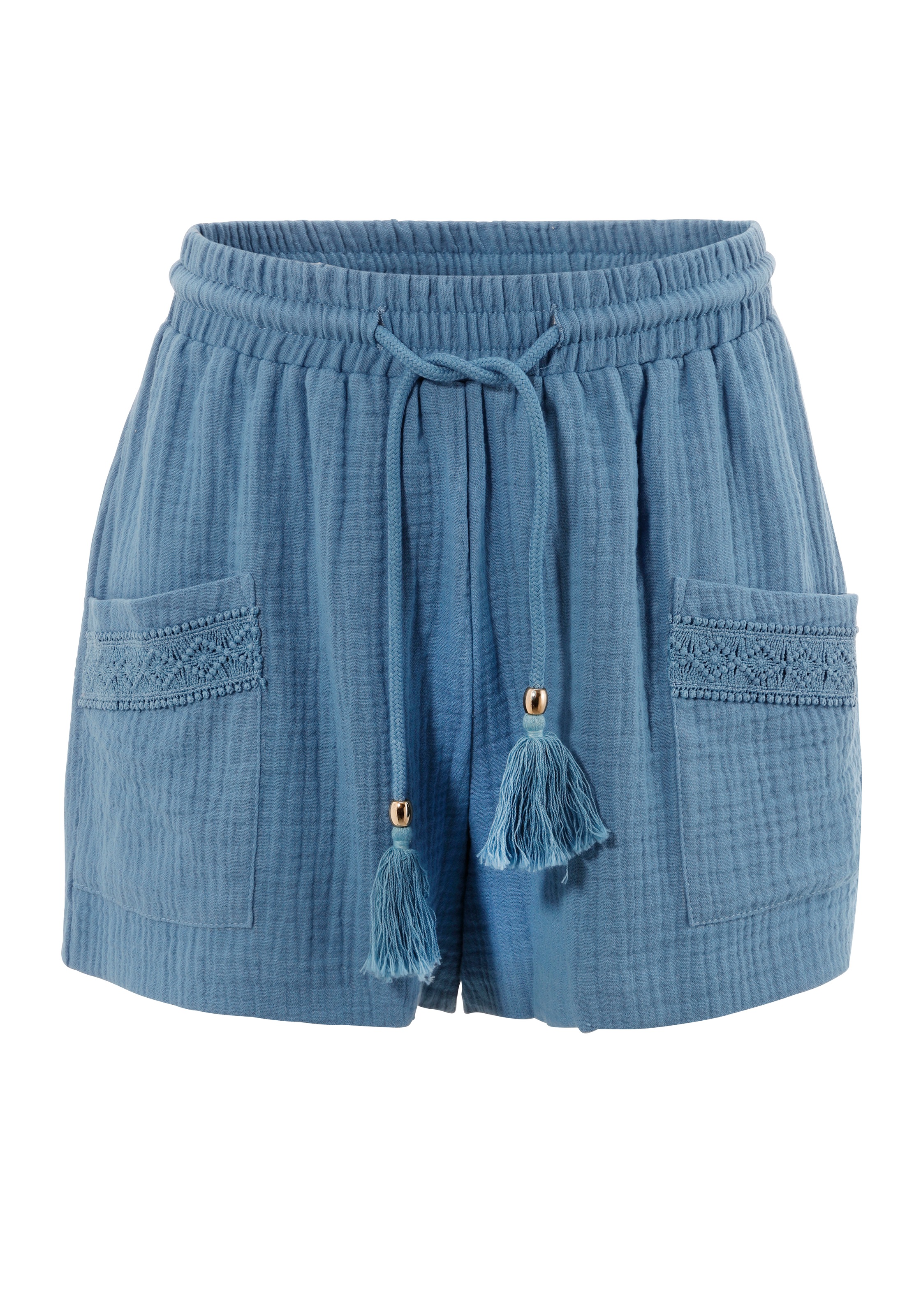 Aniston CASUAL Shorts, mit Häkel-Applikationen verziert