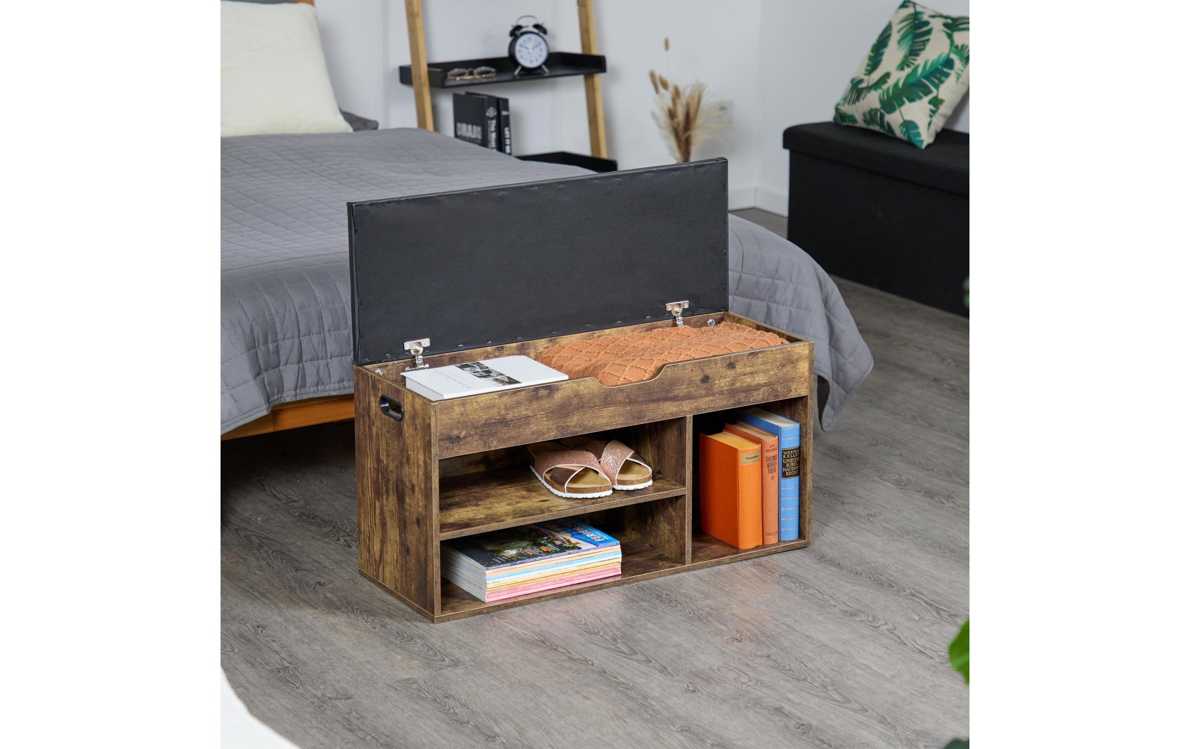 relaxdays Schuhregal »mit Sitzfläche 80 x 46 cm«