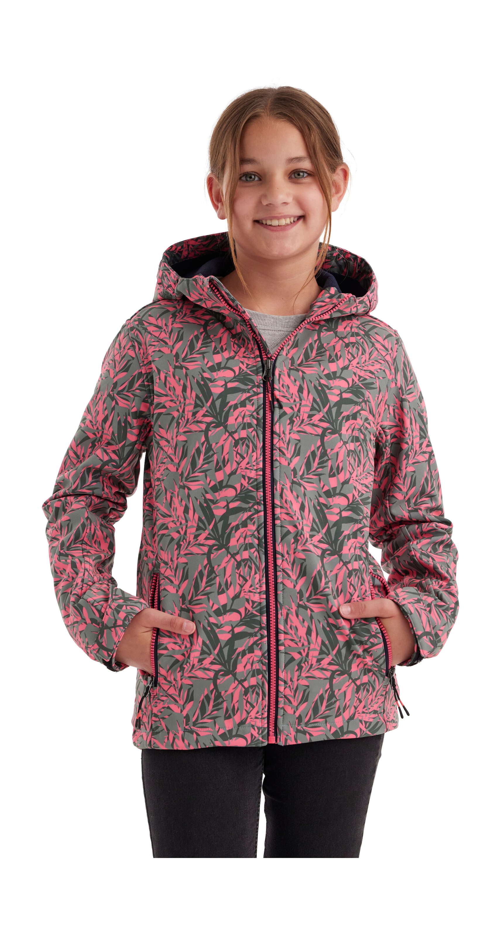 Killtec Softshelljacke »Mädchen Softshelljacke Print«, Wasserdicht, windabweisend, atmungsaktiv, modischer Print, PFAS-frei