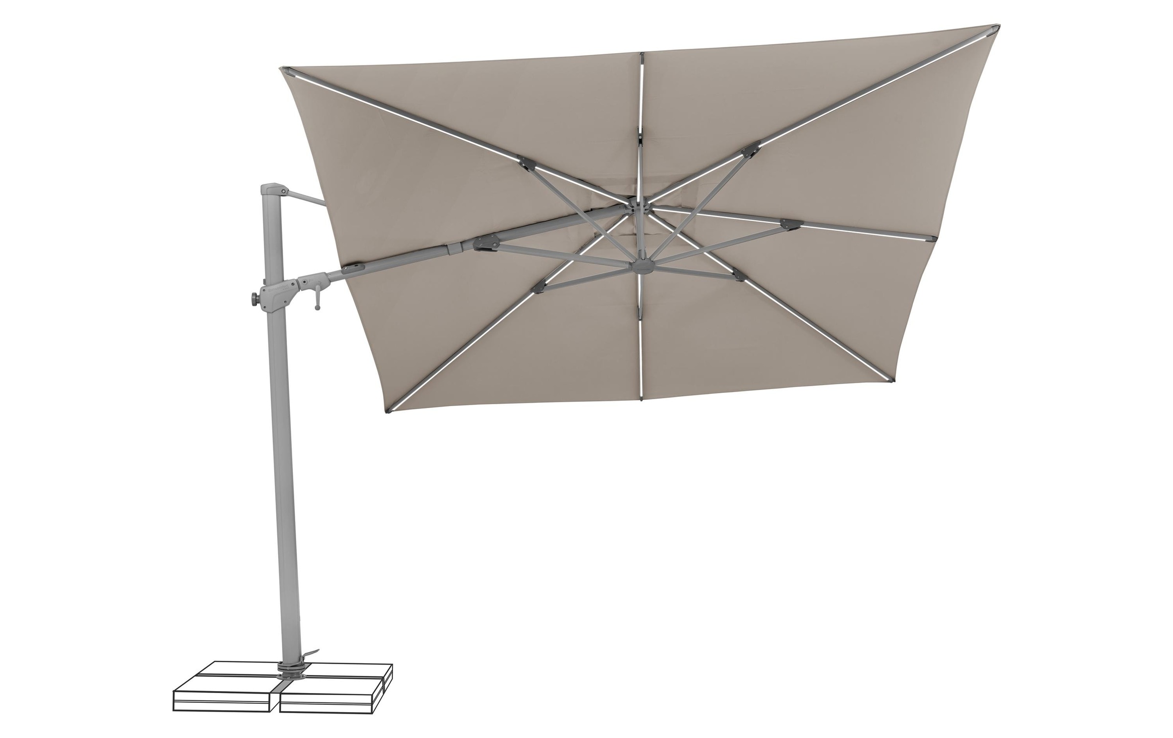 Sonnenschirm »Suncomfort by Glatz Varioflex Solar LED, 300 x 300 cm«