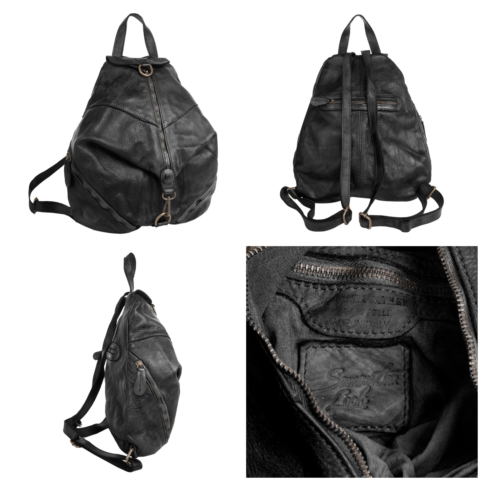 Samantha Look Cityrucksack, echt Leder, Made in Italy