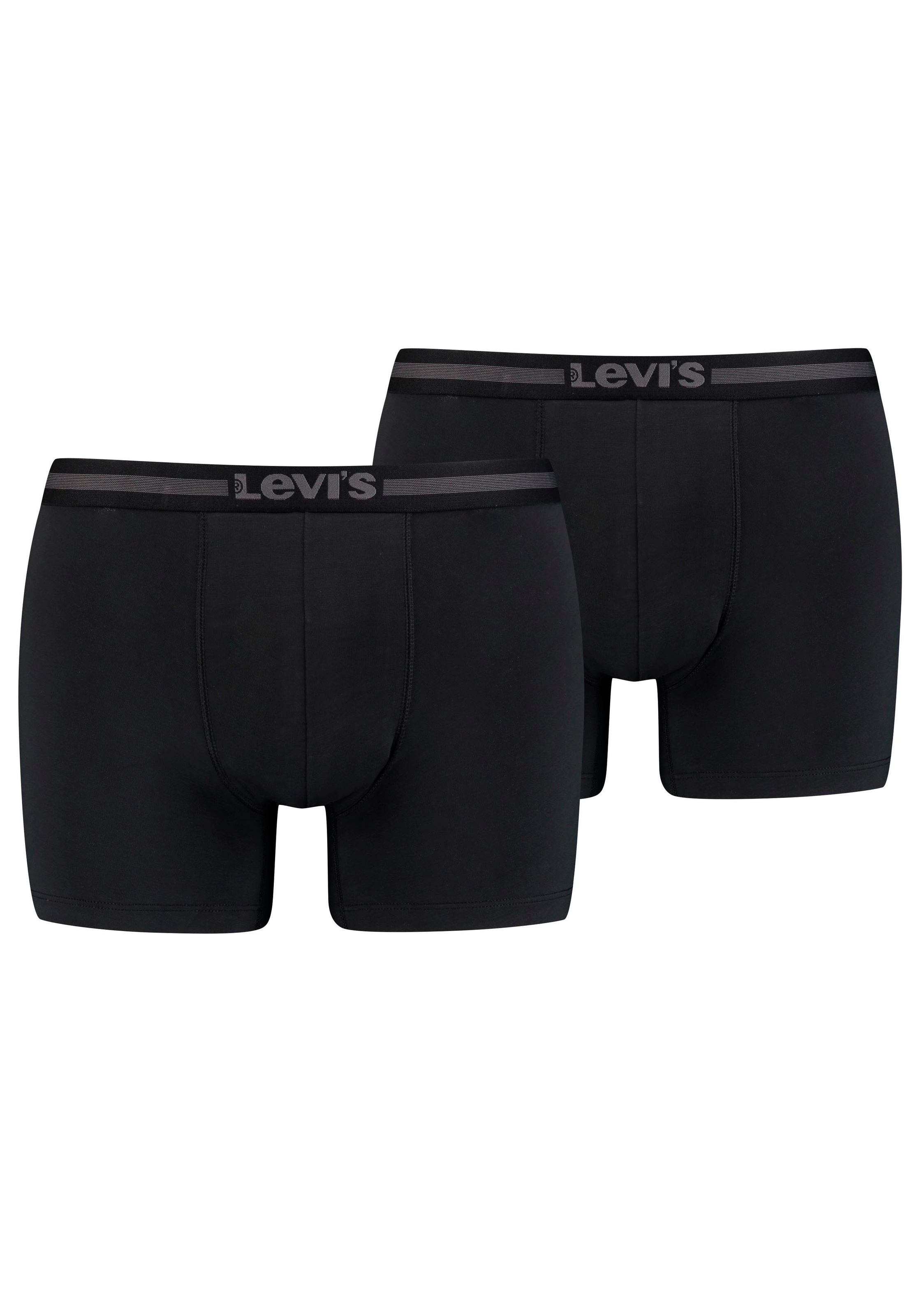 Levis Jet Schwarz Boxershorts "Levis Men Tencel Boxer Brief 2P" Packung, 2 Stk. Mit Breitem Logobund