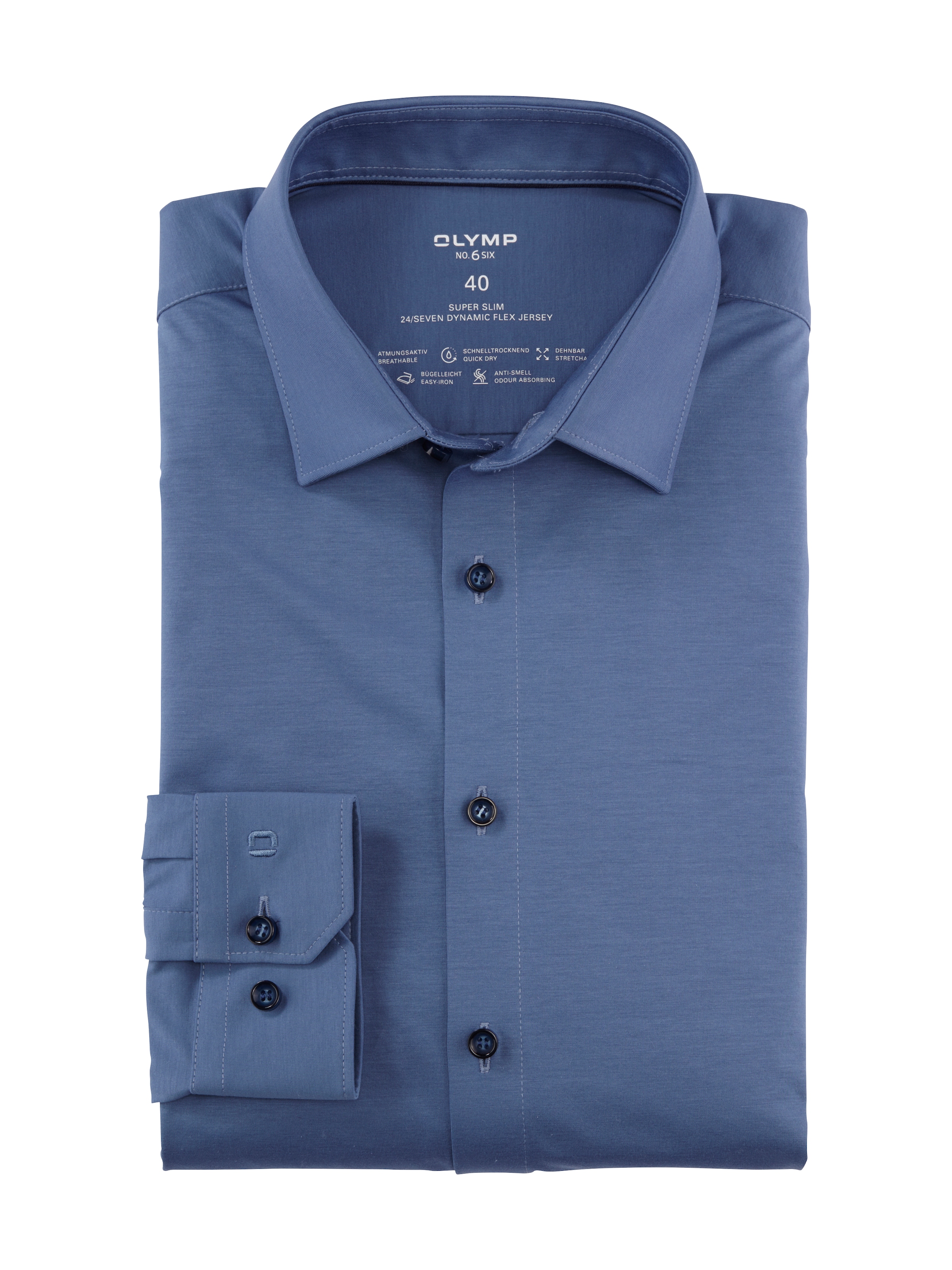 OLYMP Businesshemd »No. Six 24/Seven super slim« in bequemer Jersey-Qualität