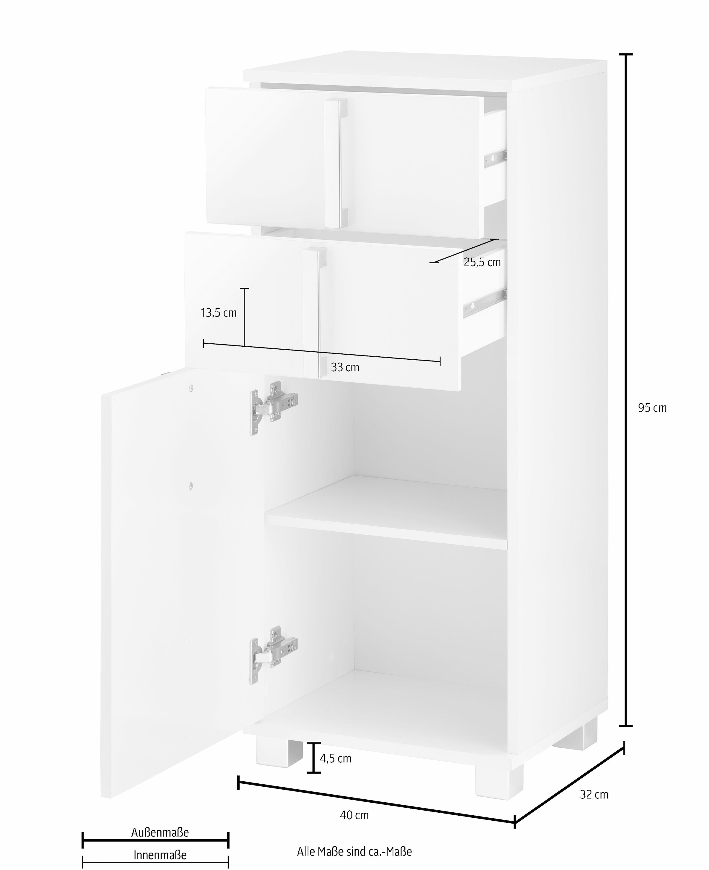 Schildmeyer Breite online | shoppen mit Tür Metallgriffen, »Kampen«, cm, Unterschrank Jelmoli-Versand 40 mit Soft-Close-Funktion