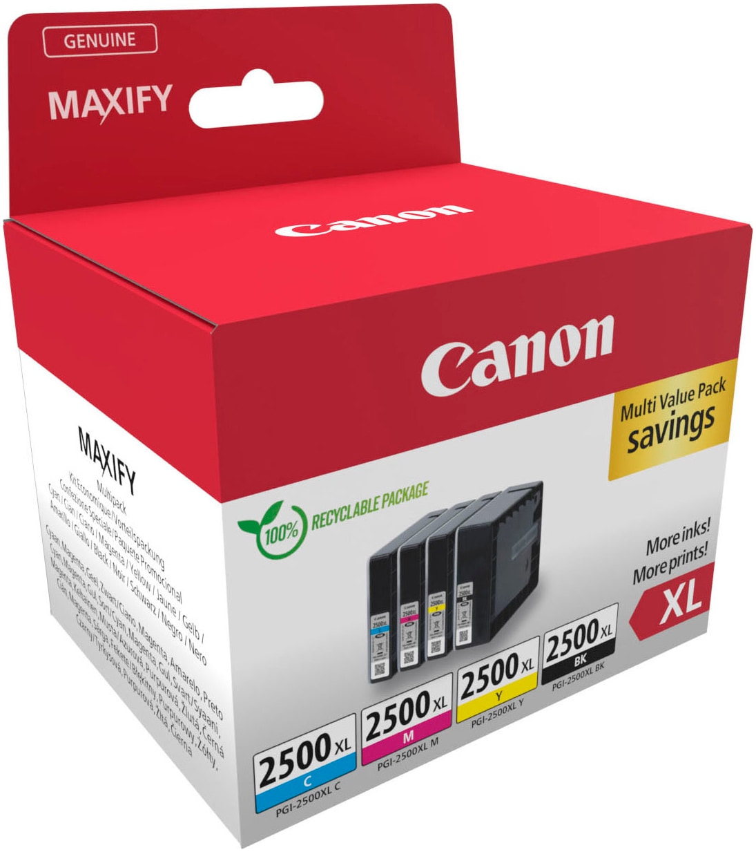 Canon Tintenpatrone »PGI-2500XL Multipack BK/C/M/Y Tinte mit hoher Reichweite«