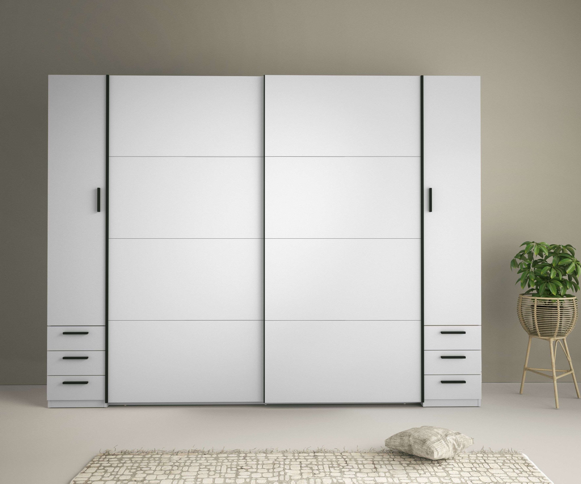 Home affaire Kleiderschrank »Antioch, FSC-zertifiziert, mit Dreh-UND Schiebetüren« B/T/H 270/61,4/207cm, inklusive Einlegeböden und Kleiderstangen, mit oder ohne Spiegel und Schubladen - YOUR Choice