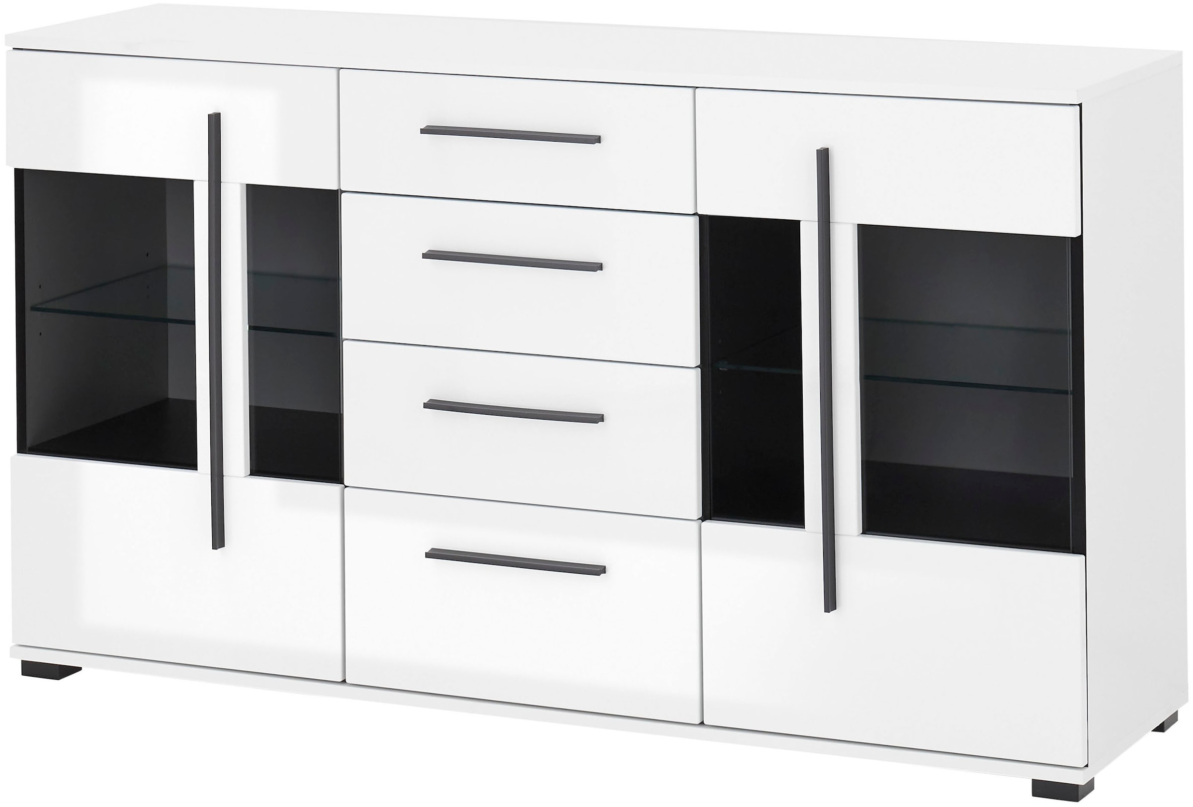 INOSIGN Sideboard »Cantara, moderner Schrank, Kommode in Eiche Evoke oder weiss«, schwarze Stangengriffe, ausreichend Stauraum, vielseitig einsetzbar