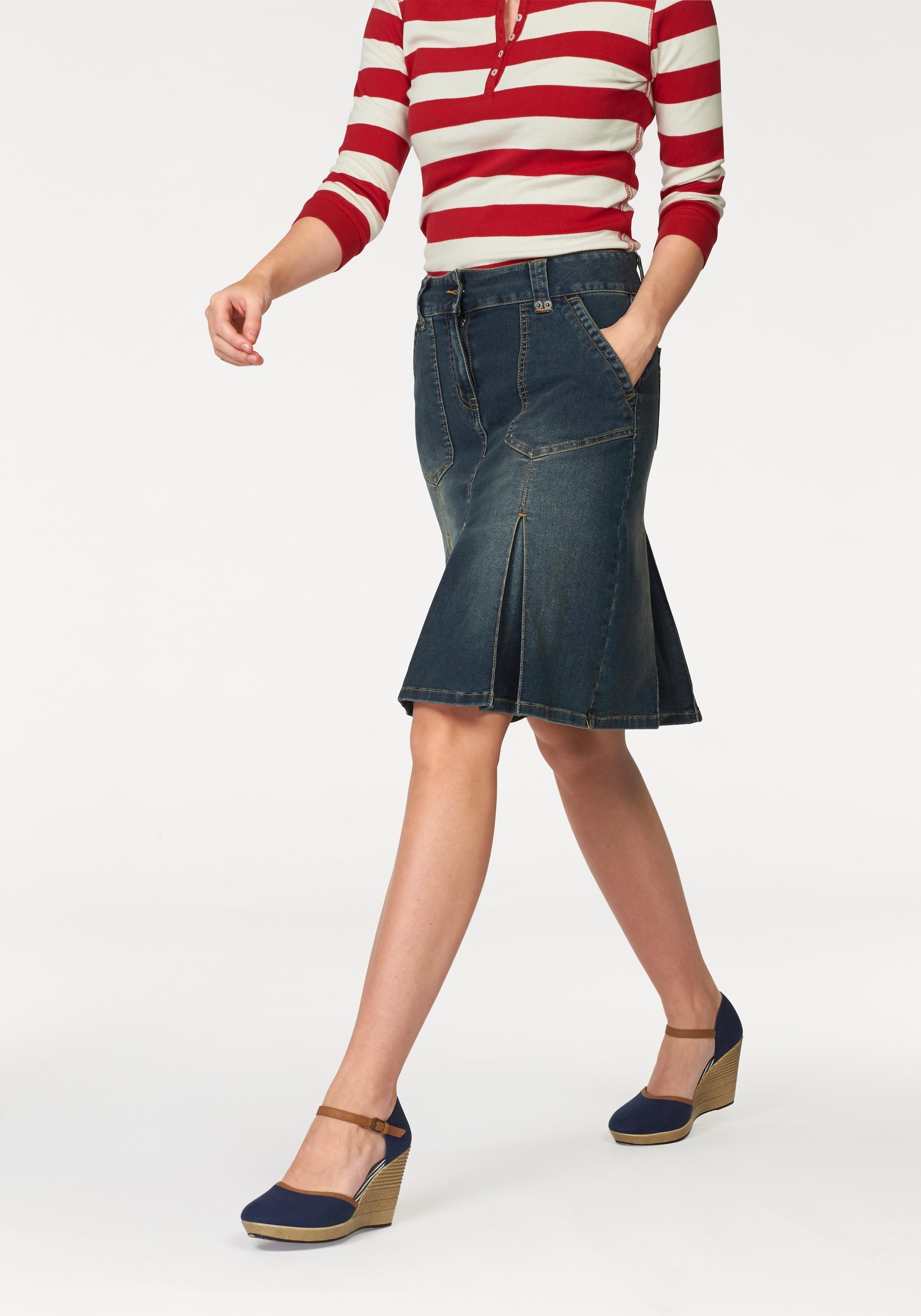 Aniston CASUAL Jeansrock, mit eingelegten Falten online kaufen bei  Jelmoli-Versand Schweiz