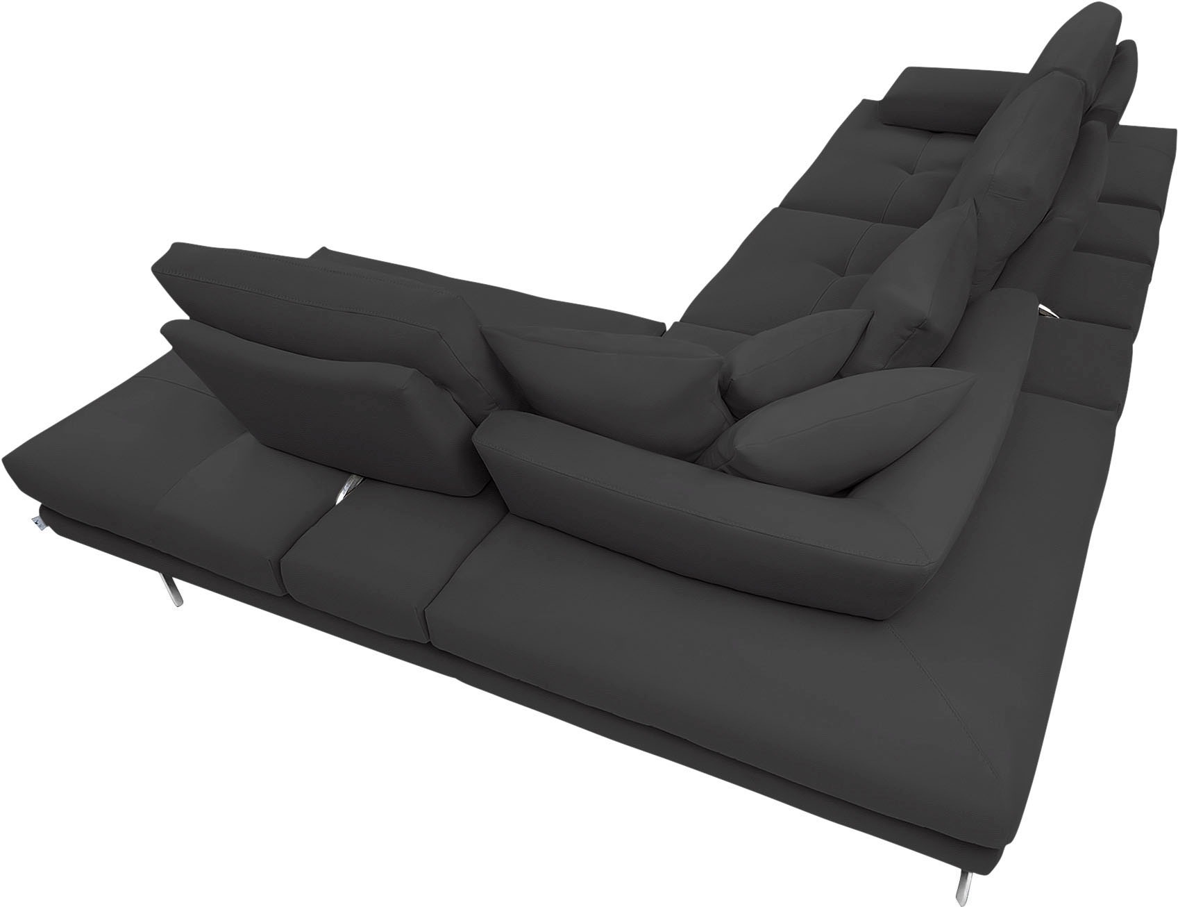 CALIA ITALIA Ecksofa »Toby Wing, L-Form, Designsofa mit sensationellem Sitzkomfort«, Sitztiefenverstell.,wahlw. mit Kissen-Set, Füsse chrom glänzend