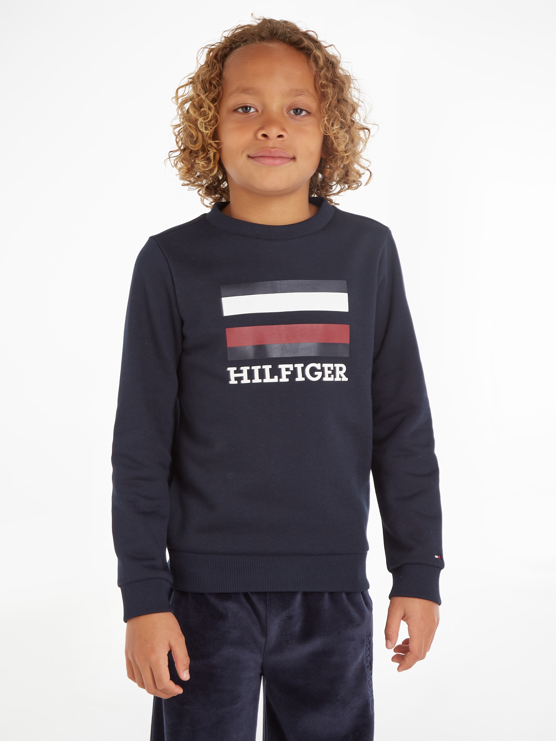 Tommy Hilfiger Sweatshirt »TH LOGO SWEATSHIRT«, mit grosser Hilfiger Flag & Logo-Schriftzug