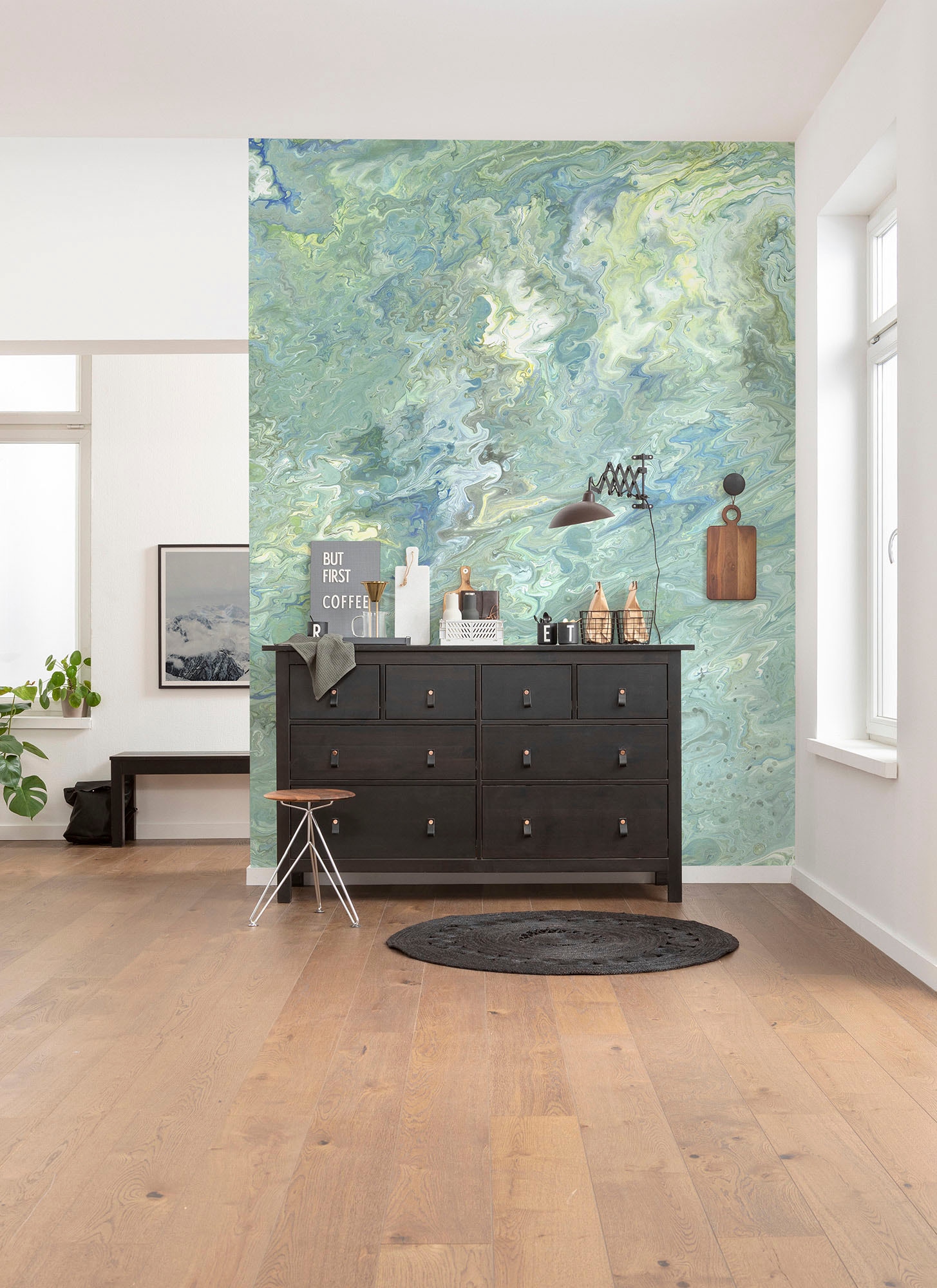 Komar Vliestapete »Digitaldruck Vlies - Flow Reflection - Grösse 200 x 250 cm«, bedruckt, Wohnzimmer, Schlafzimmer