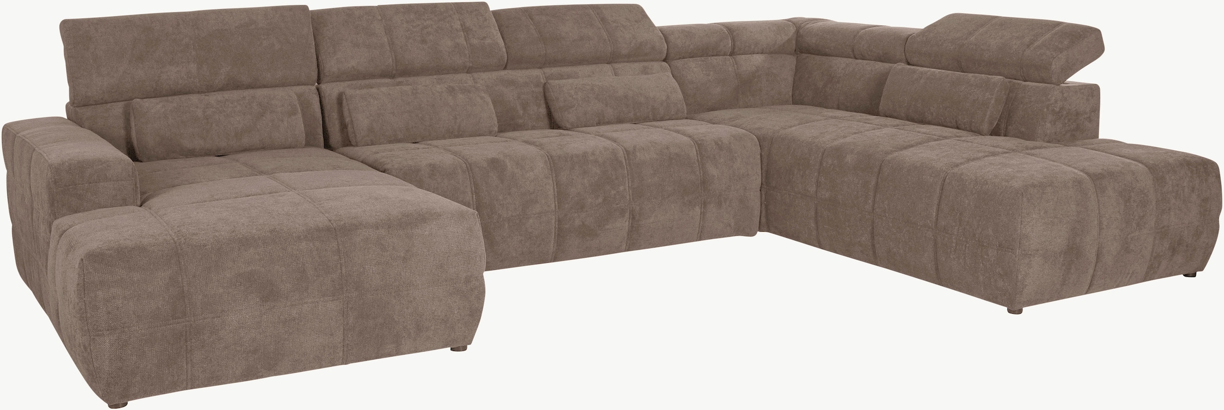DOMO collection Wohnlandschaft Brandon viele Bezugsarten, incl. Nierenkissen, mit Kopfteilverstellung, wahlweise Sitztiefenverstellung