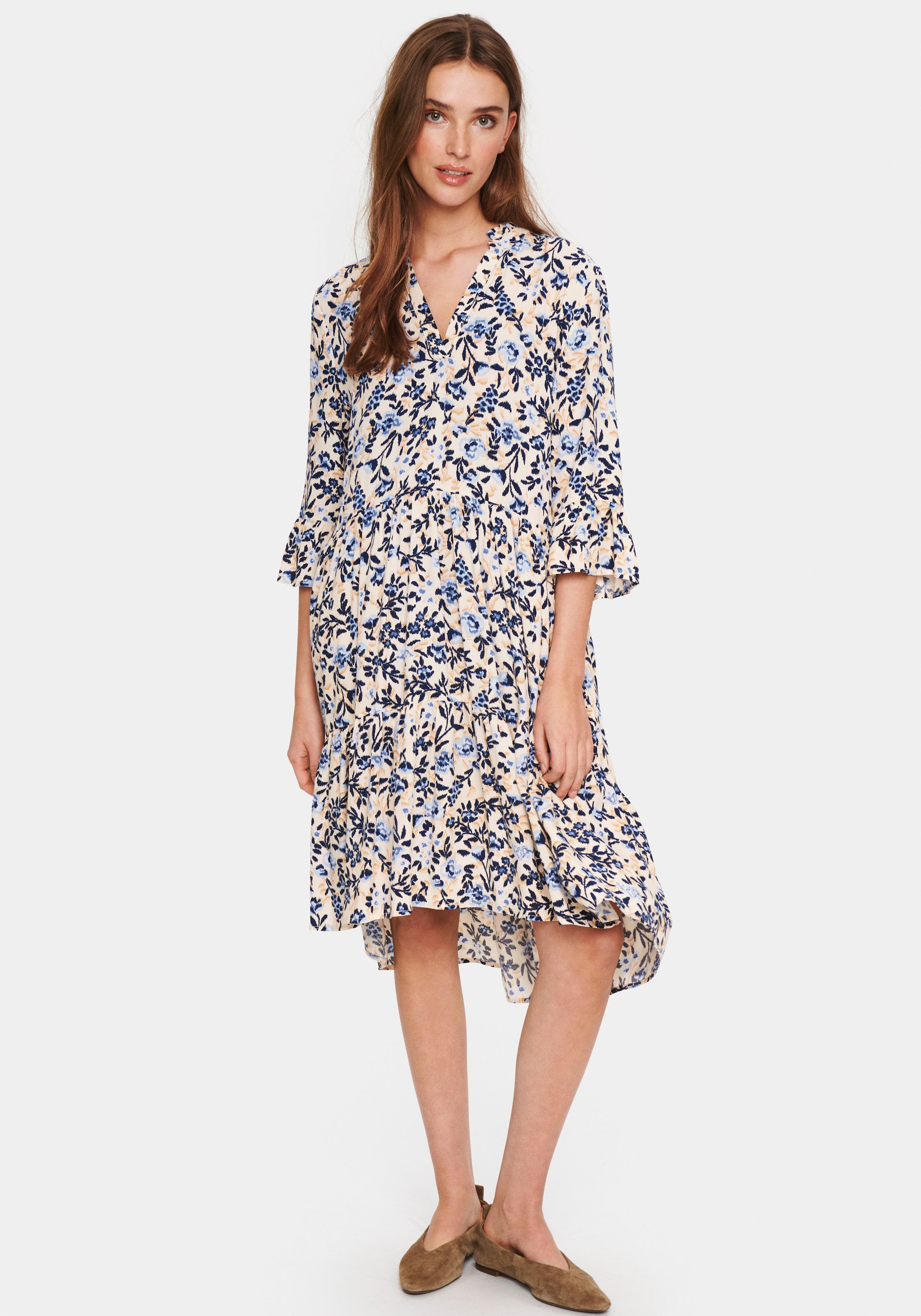 Saint Tropez Sommerkleid »EdaSZ Dress«, mit Volant und 3/4 Ärmel kaufen
