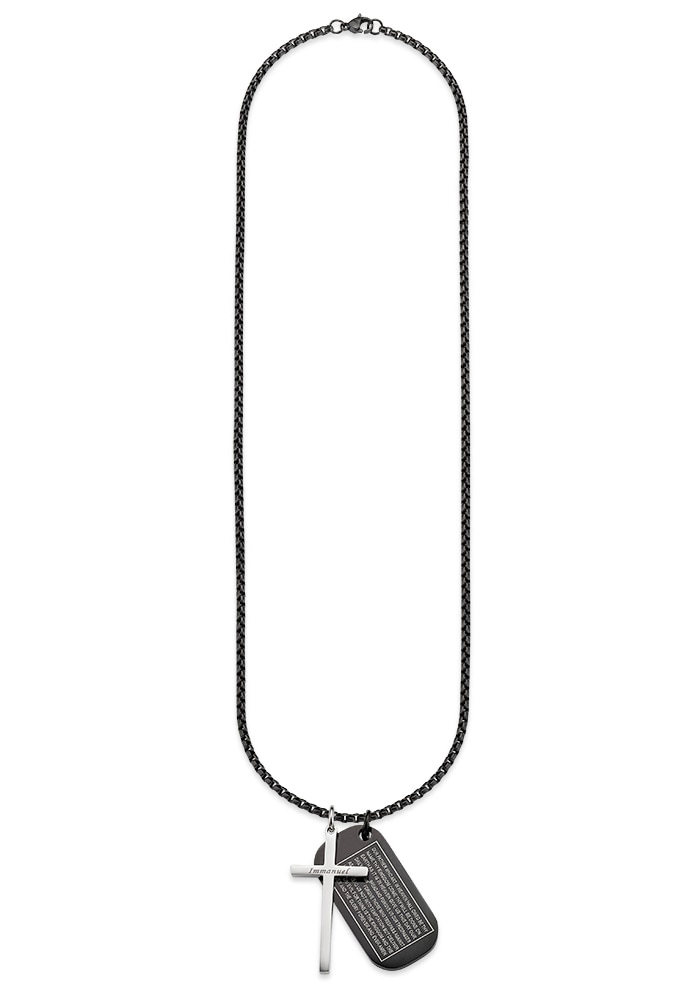 Bruno Banani Kette mit Anhänger "Schmuck Geschenk Halskette Kreuz Vater Unser Venezianerkette"
