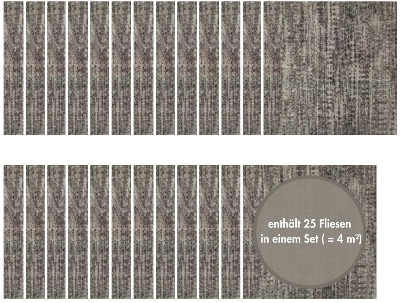 Andiamo Teppichfliese »Paris Nadelfilz«, quadratisch, 4 mm Höhe, 40x40 cm, selbstklebend, robust & strapazierfähig, 25 Stück (4 qm)