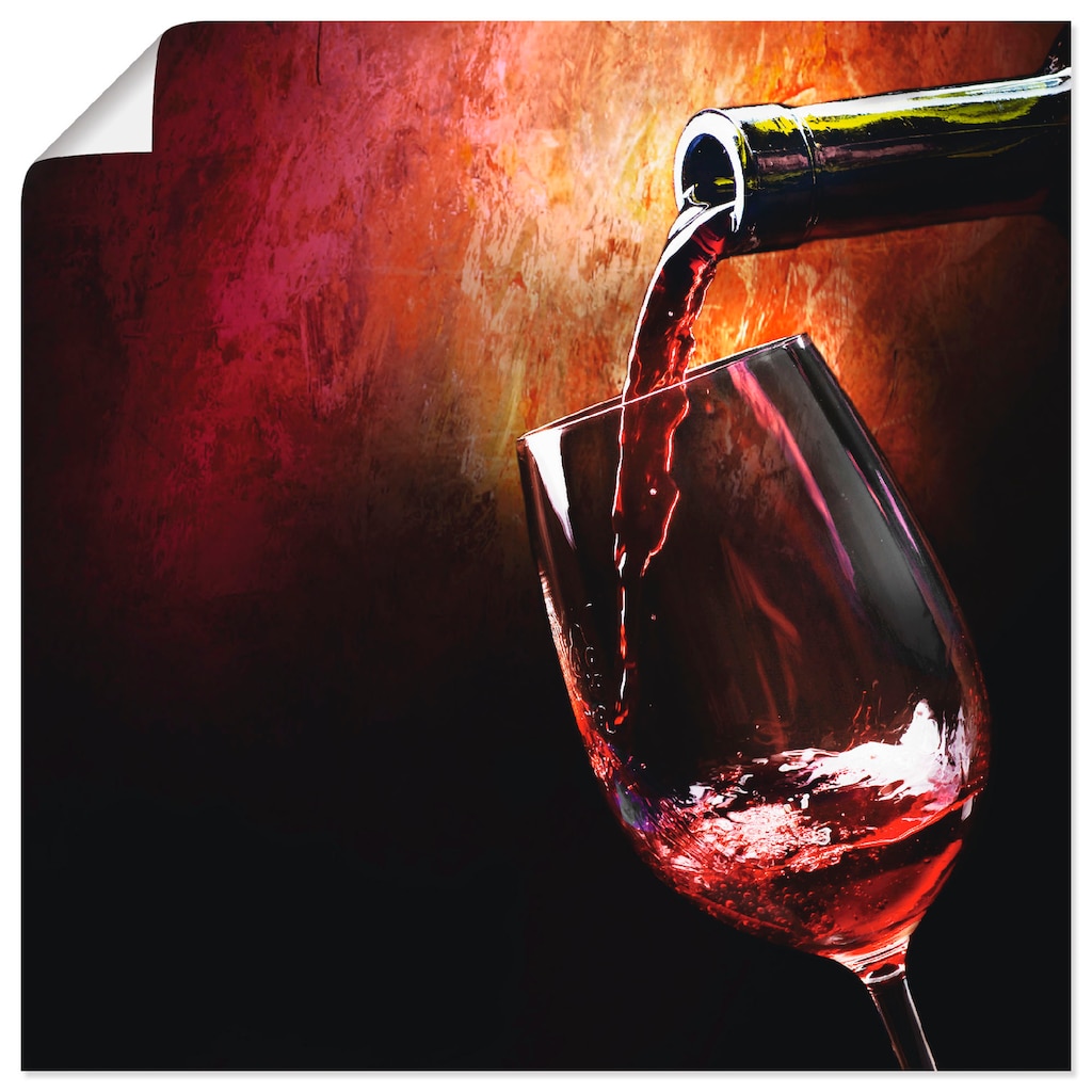 Artland Wandbild »Wein - Rotwein«, Getränke, (1 St.)