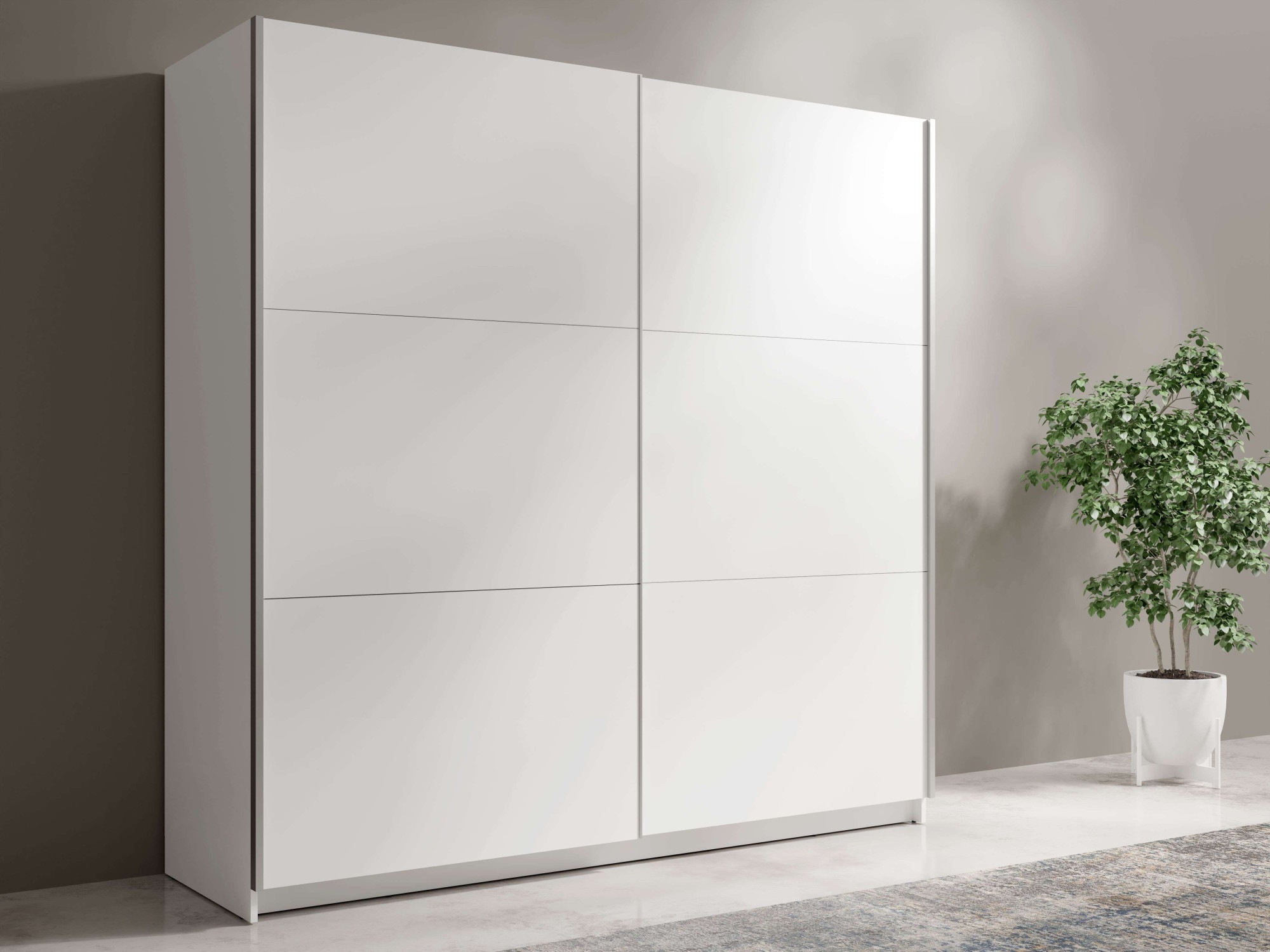 Home affaire Kleiderschrank »Fresno Wäscheschrank mit 5 Einlegeböden und Kleiderstange« Garderobe mit 2 Schwebetüren, B/H/T 200/207/62 cm