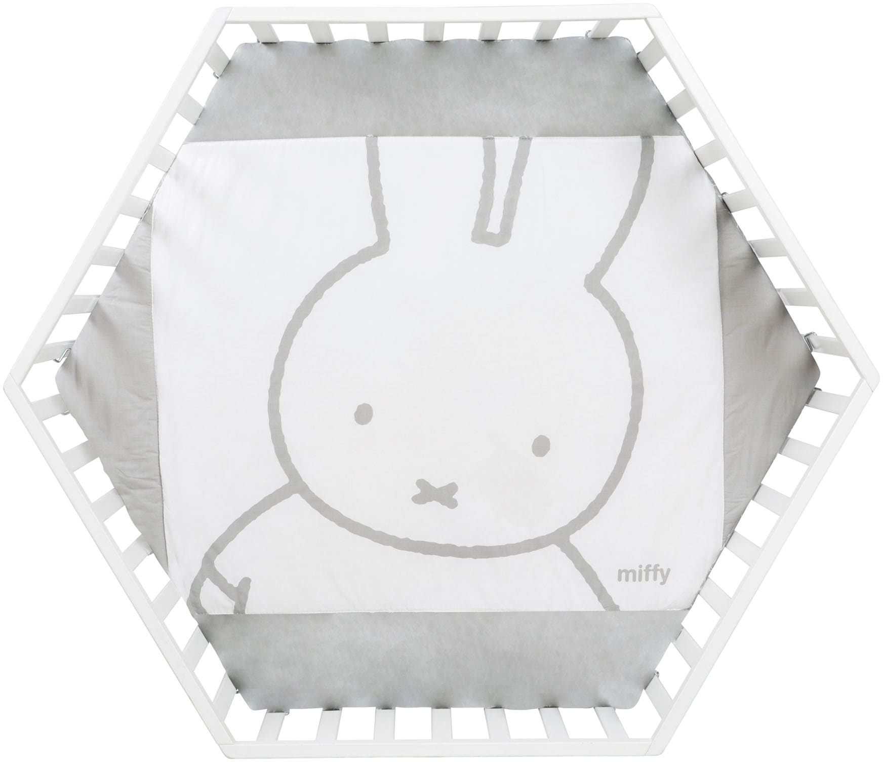 roba® Laufgitter »miffy®, weiss, 6-eckig«, bis 15 kg, mit Stoffeinlage