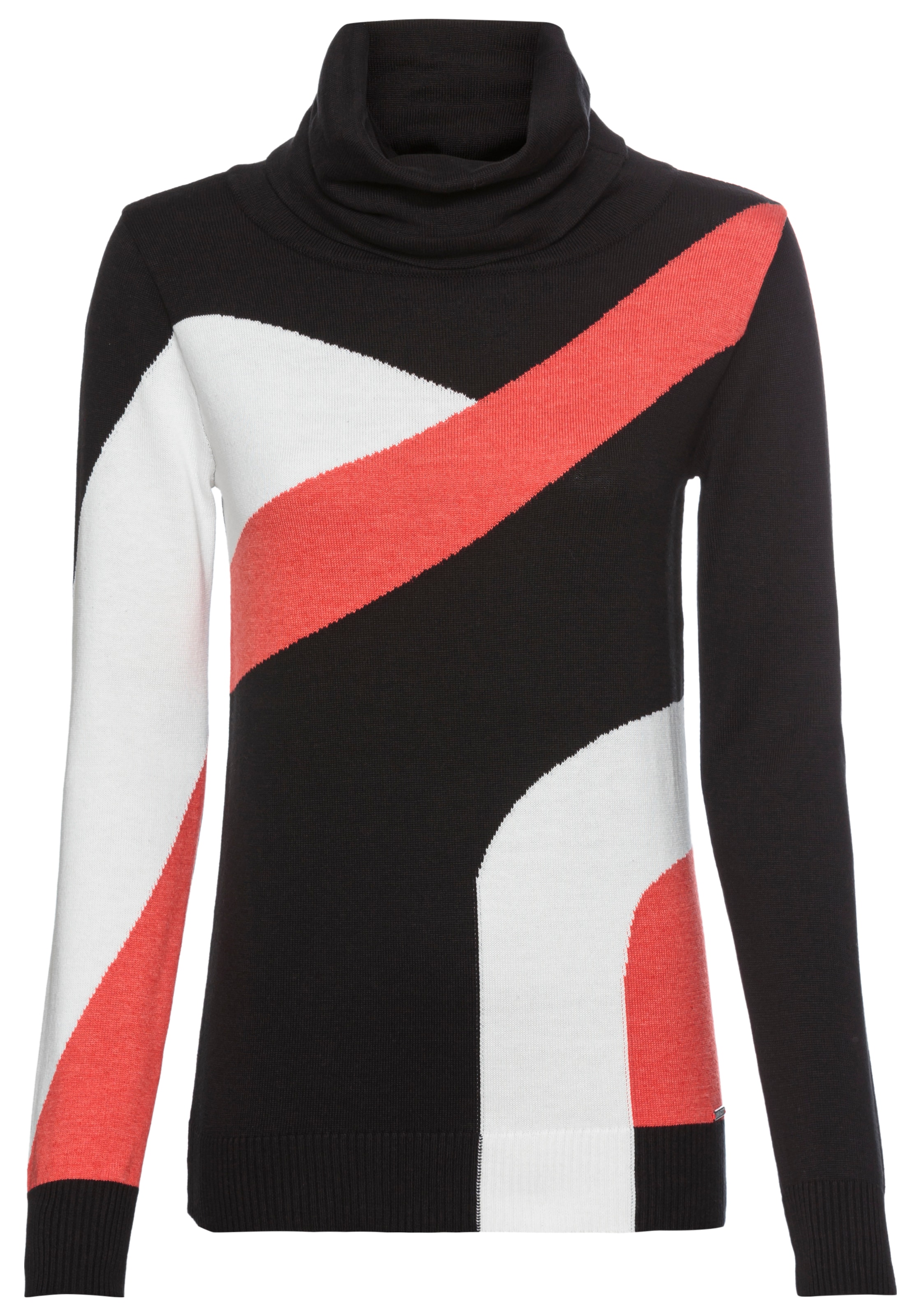 Laura Scott Schalkragenpullover, mit Colorblock