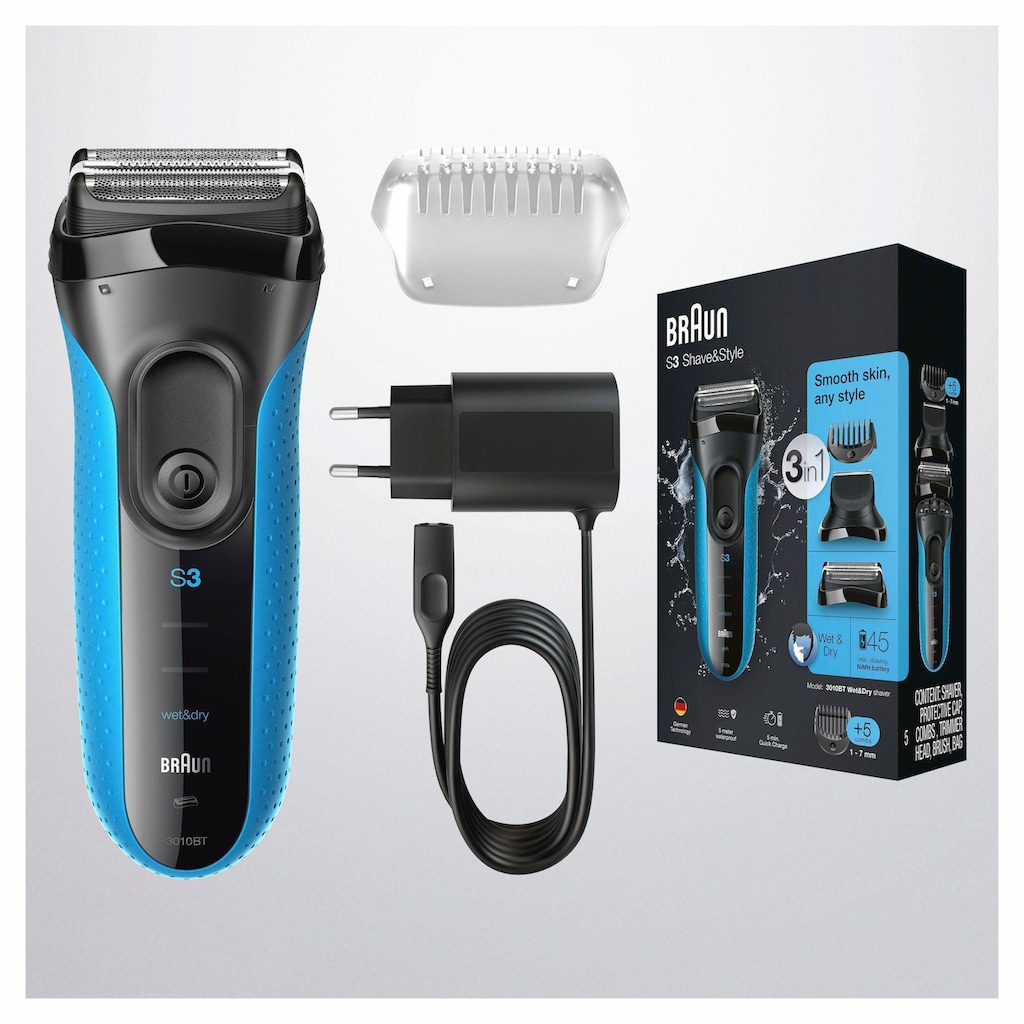 Braun Elektrorasierer »Series 3 Shave&Style 3010BT«, Wet&Dry, 30 Minuten Akkulaufzeit