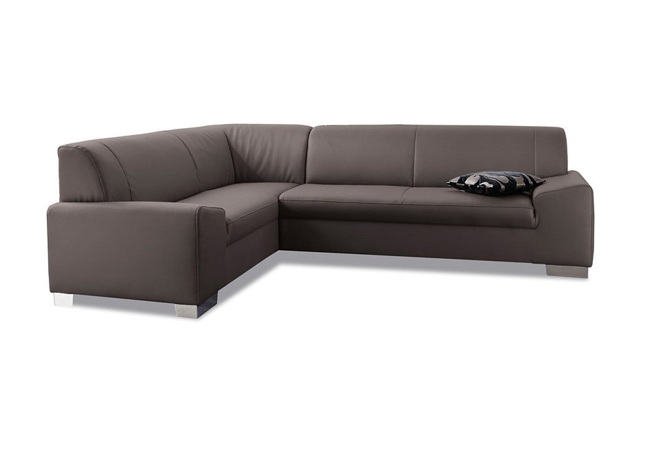 DOMO collection Ecksofa »Alisson, zeitlose Optik, flache Armlehnen, L-Form«, fester Sitzkomfort, wahlweise mit Bettfunktion