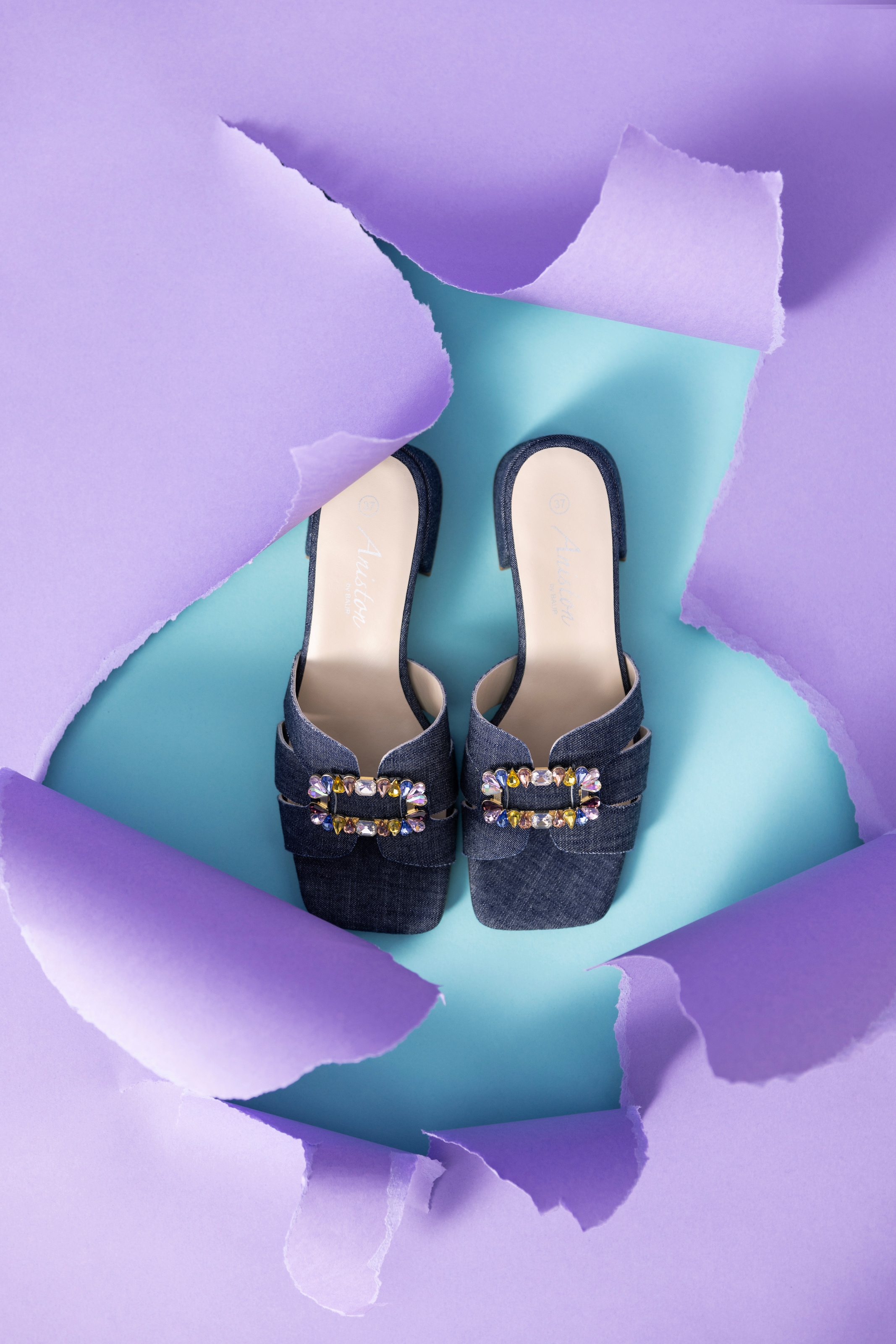 Aniston SHOES Pantolette, Sommerschuh, Festtagsschuh, Blockabsatz - NEUE KOLLEKTION