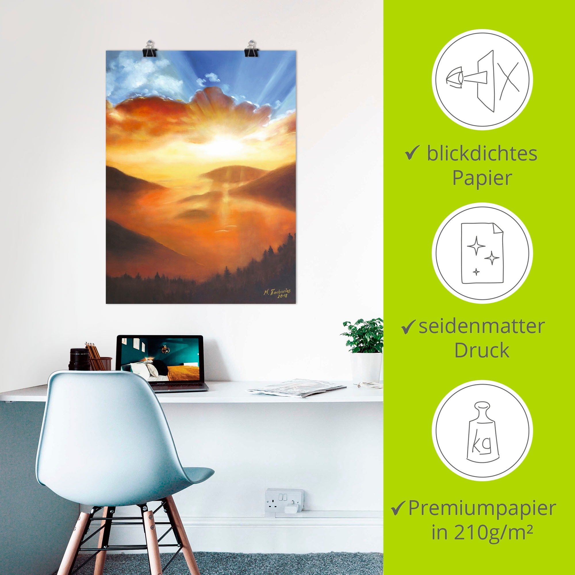 Artland Wandbild »Erwachen in der Natur«, Bilder vom Sonnenuntergang & -aufgang, (1 St.), als Leinwandbild, Poster in verschied. Grössen