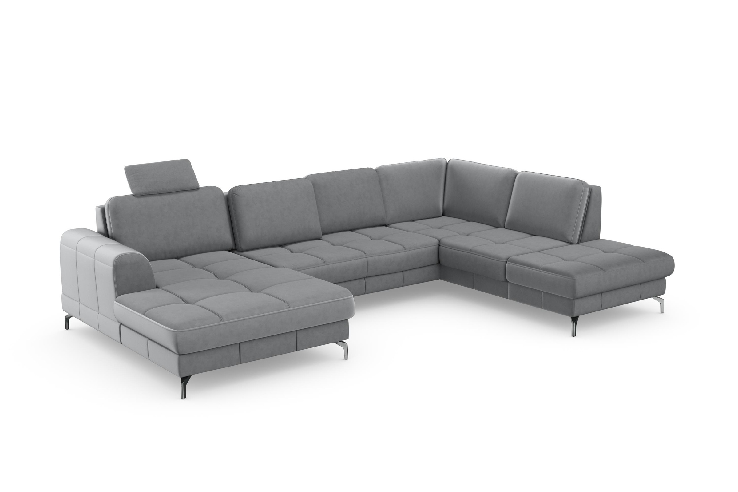sit&more Wohnlandschaft »Bendigo U-Form«, inklusive Sitztiefenverstellung, Bodenfreiheit 12 cm, in 2 Fussfarben