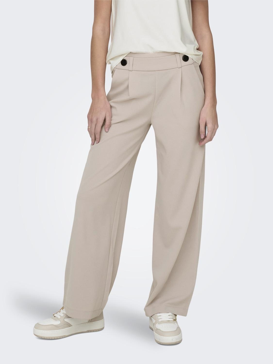 JDY Jerseyhose »JDYGEGGO NEW LONG PANT JRS NOOS« mit dekorativem Riegel vorne am Bund