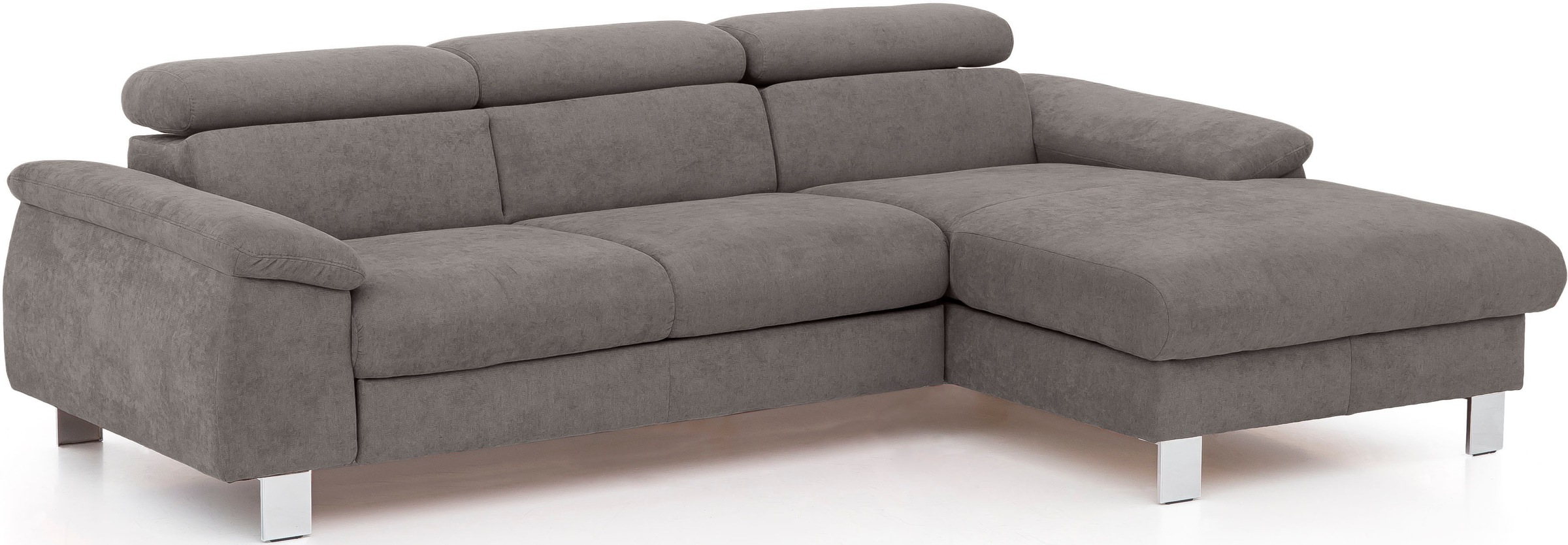 COTTA Ecksofa "Komaris L-Form, B: 244 cm" mit Kopfteilverstellung, optional Schlaffunktion, Bettkasten & Licht