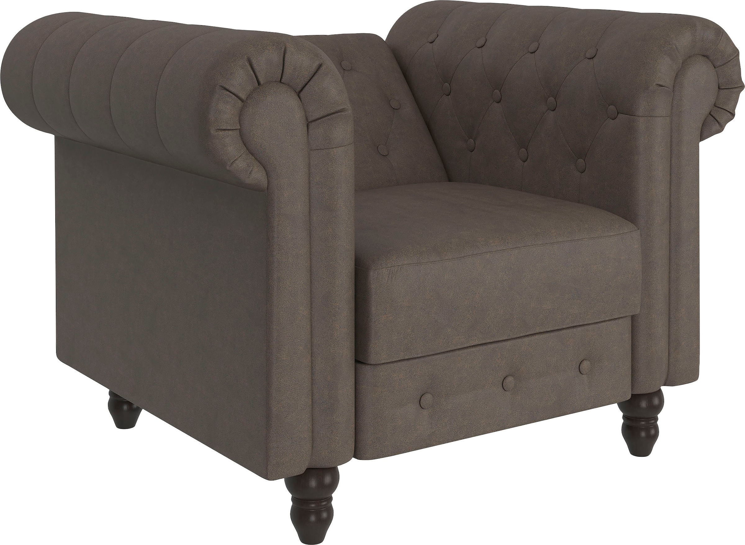 Dorel Home Chesterfield-Sessel »Felix«, mit Rückenlehne 3-fach verstellbar, Beine Massivholz, Sitzhöhe 46 cm