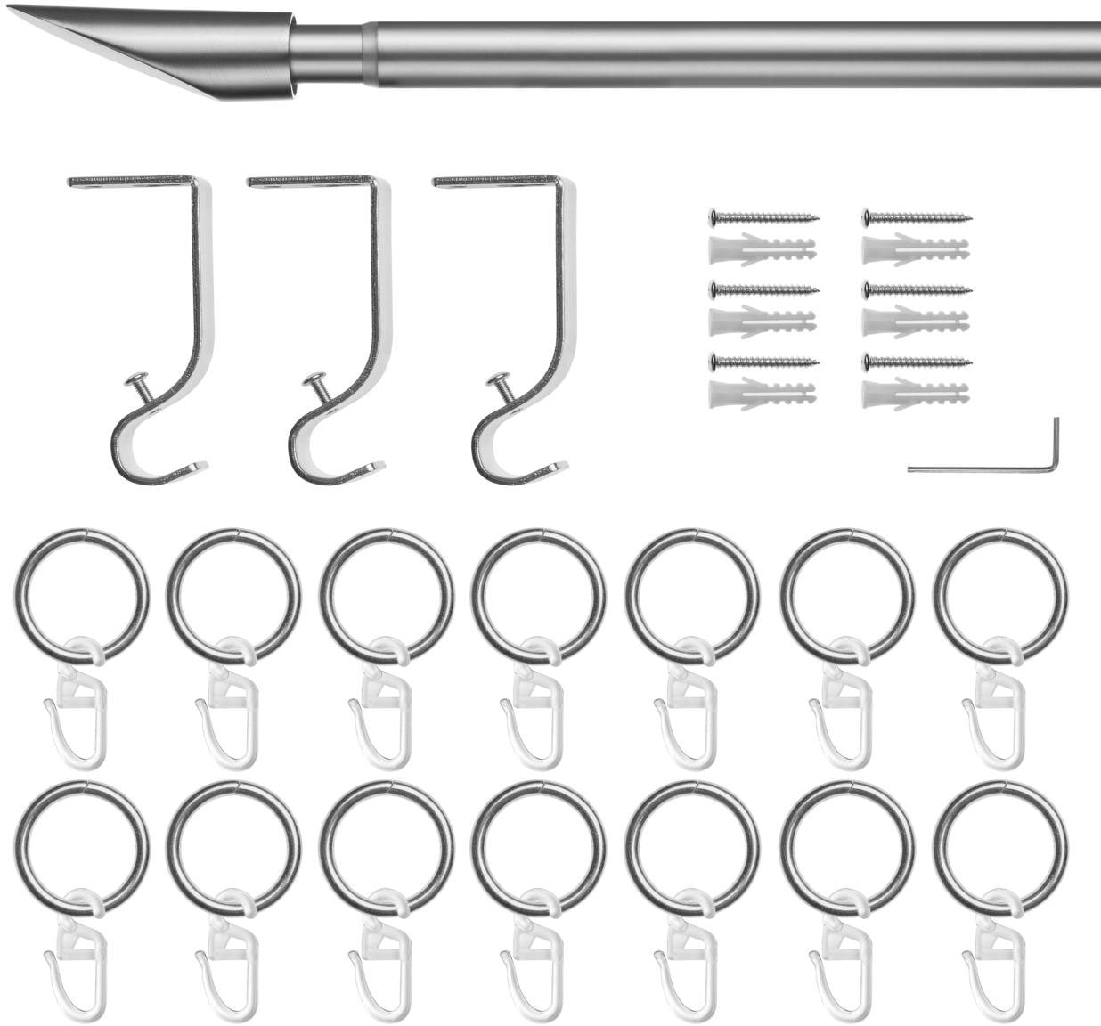 LICHTBLICK ORIGINAL Gardinenstange »Gardinenstange Lipstick, 20 mm, ausziehbar, 1 läufig 130 - 240 cm«, 1 läufig-läufig, ausziehbar, Einläufige Vorhangstange mit Ringen für Gardinen und Stores.