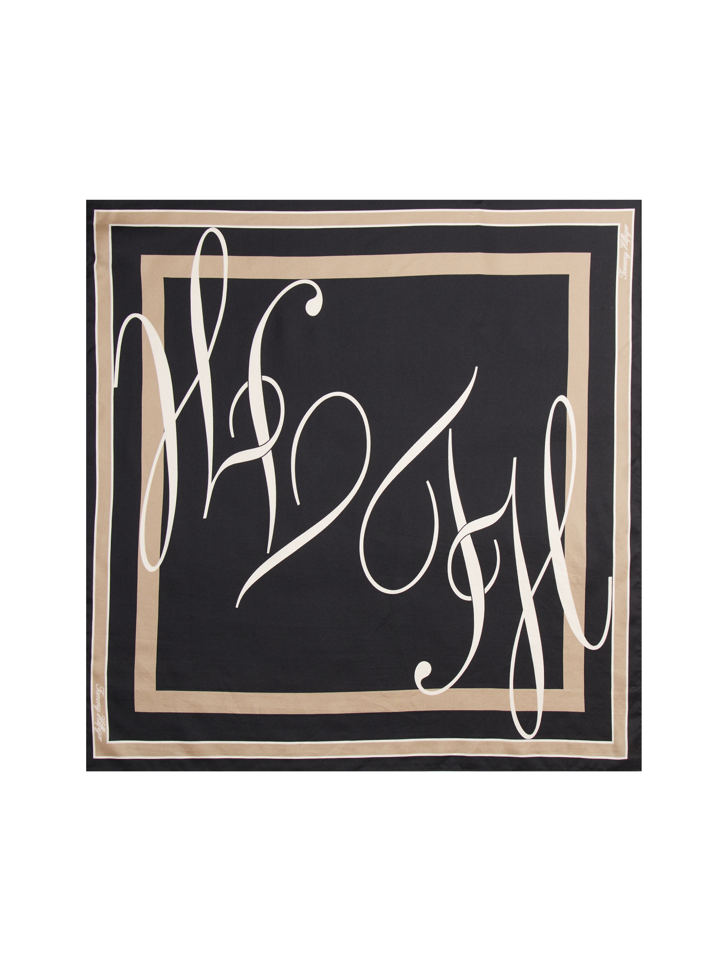 Tommy Hilfiger Halstuch »TH HERITAGE SCRIPT SILK SCARF«, quadratisch, aus reiner Seide mit Logo, Masse 50 xs0 cm