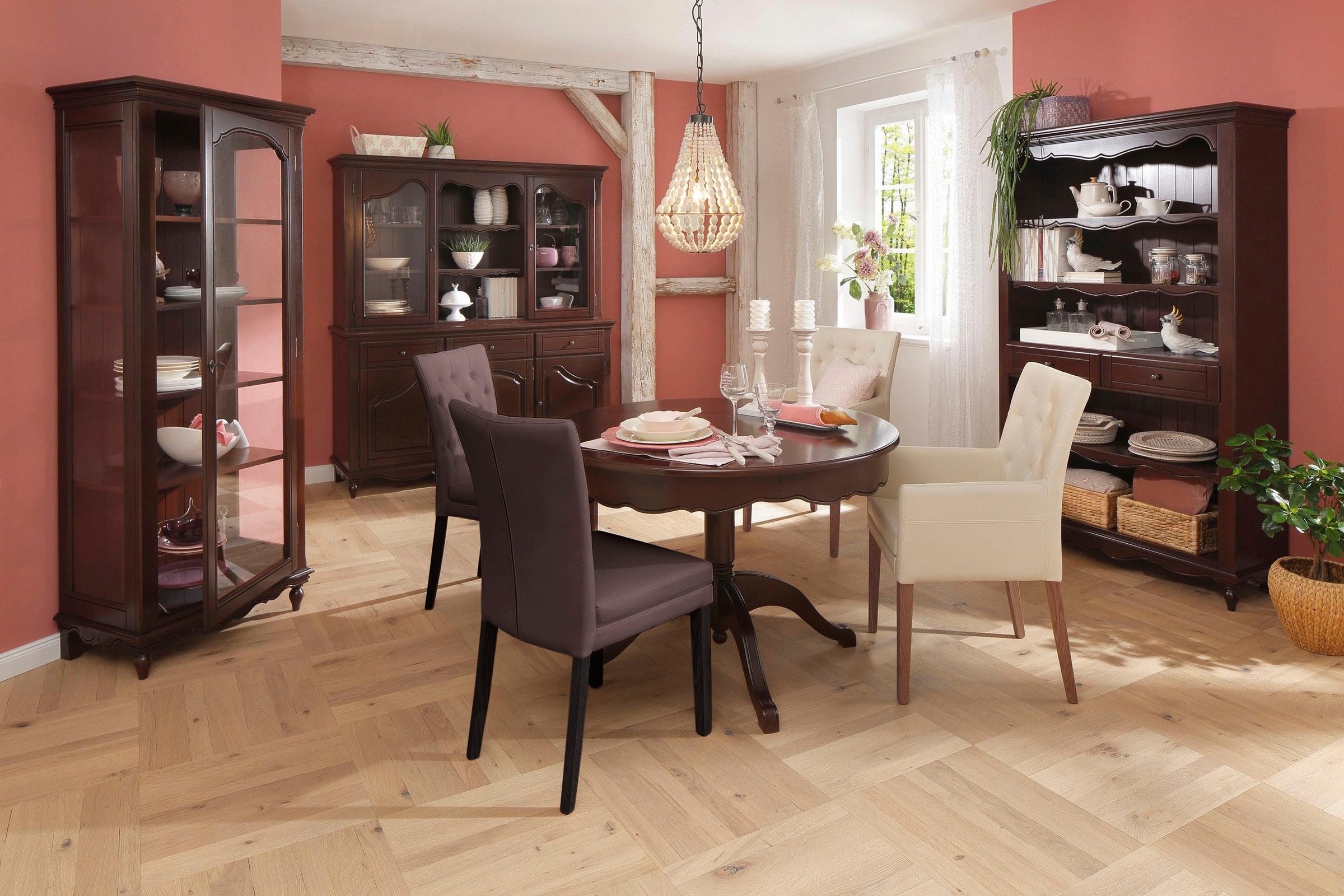 Home affaire 4-Fussstuhl »Colorado«, (Set), 6 St., Kunstleder, Beine aus Buche, wengefarben lackiert, Im 2er, 4er oder 6er-Set
