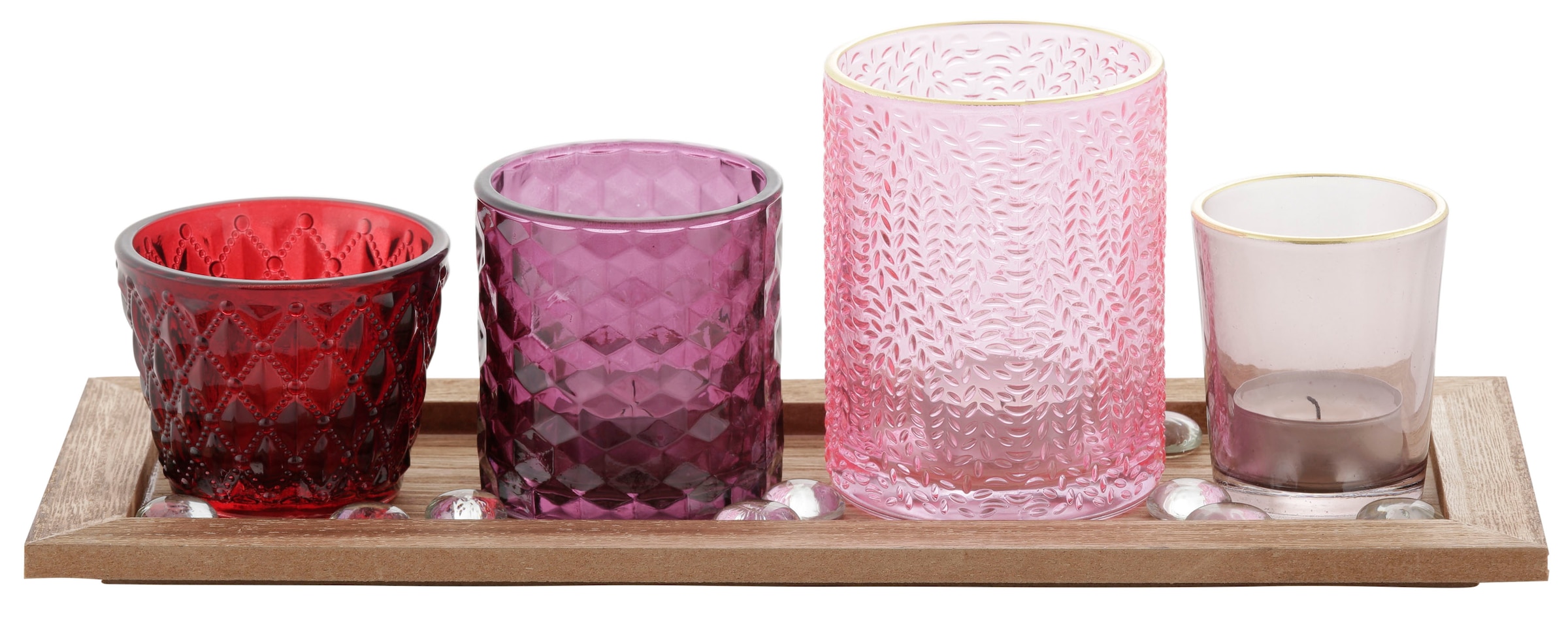 und online | Teelichthalter Dekoration my mit Jelmoli-Versand bestellen 4 Gläsern »Weihnachtsdeko«, Tabett home
