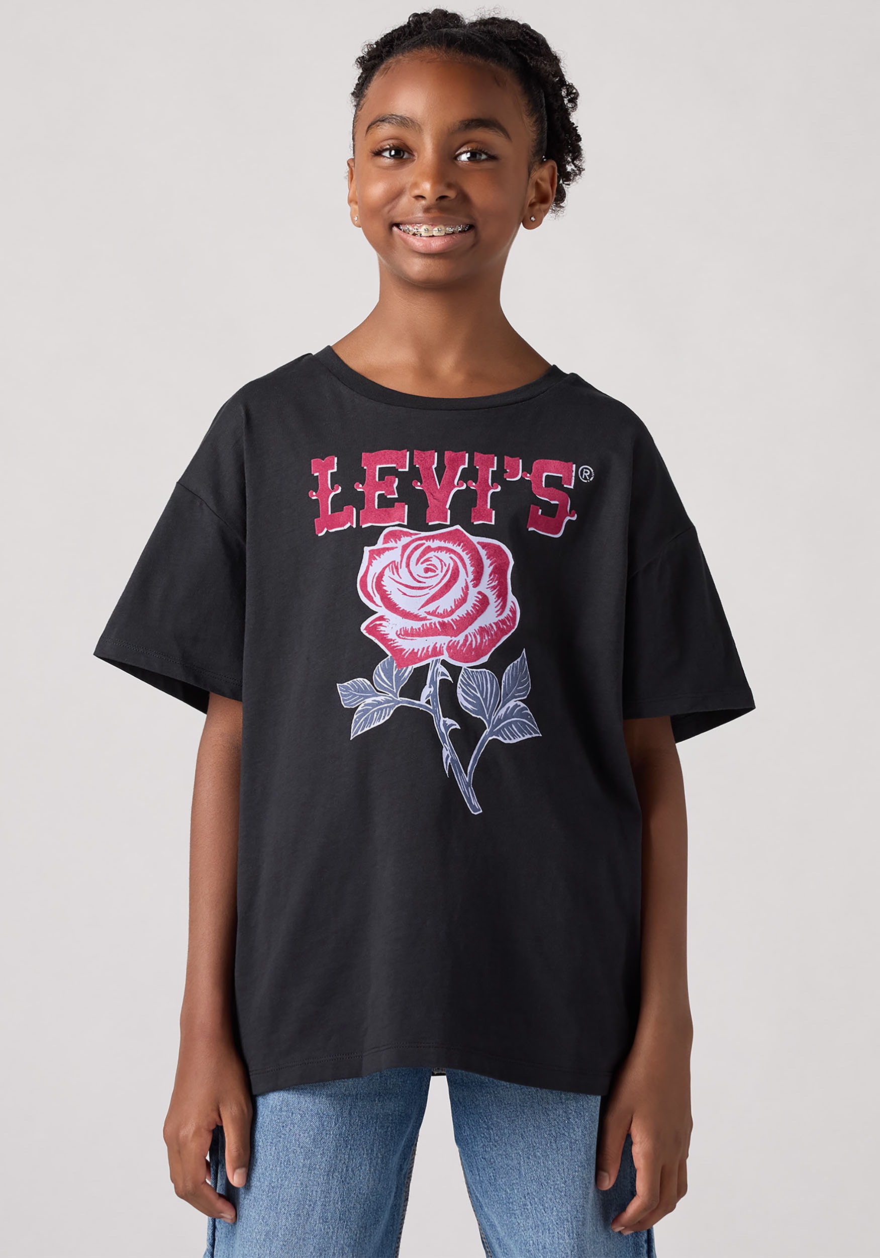 Levi's® Kids T-Shirt »LVG OVERSIZED WESTERN ROSES TEE« mit grossem Print "Rose", for Girls