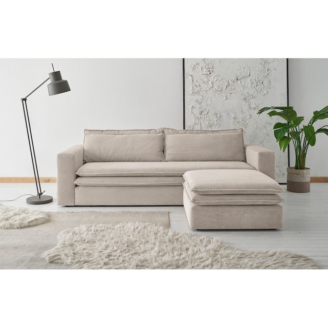 ❤ Places of Style Sitzgruppe »PIAGGE«, (2 tlg.), 3-Sitzer-Sofa mit  Bettfunktion und Loveseat-Hocker im Set kaufen im Jelmoli-Online Shop