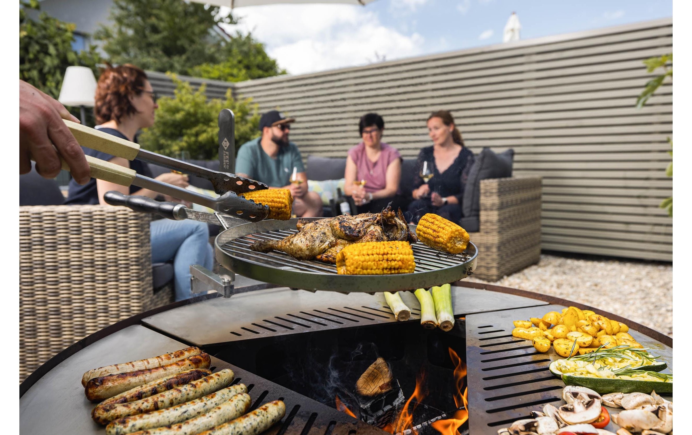 Grillrosteinsatz »FEU DU JARDIN Grillarm Fix«, Edelstahl
