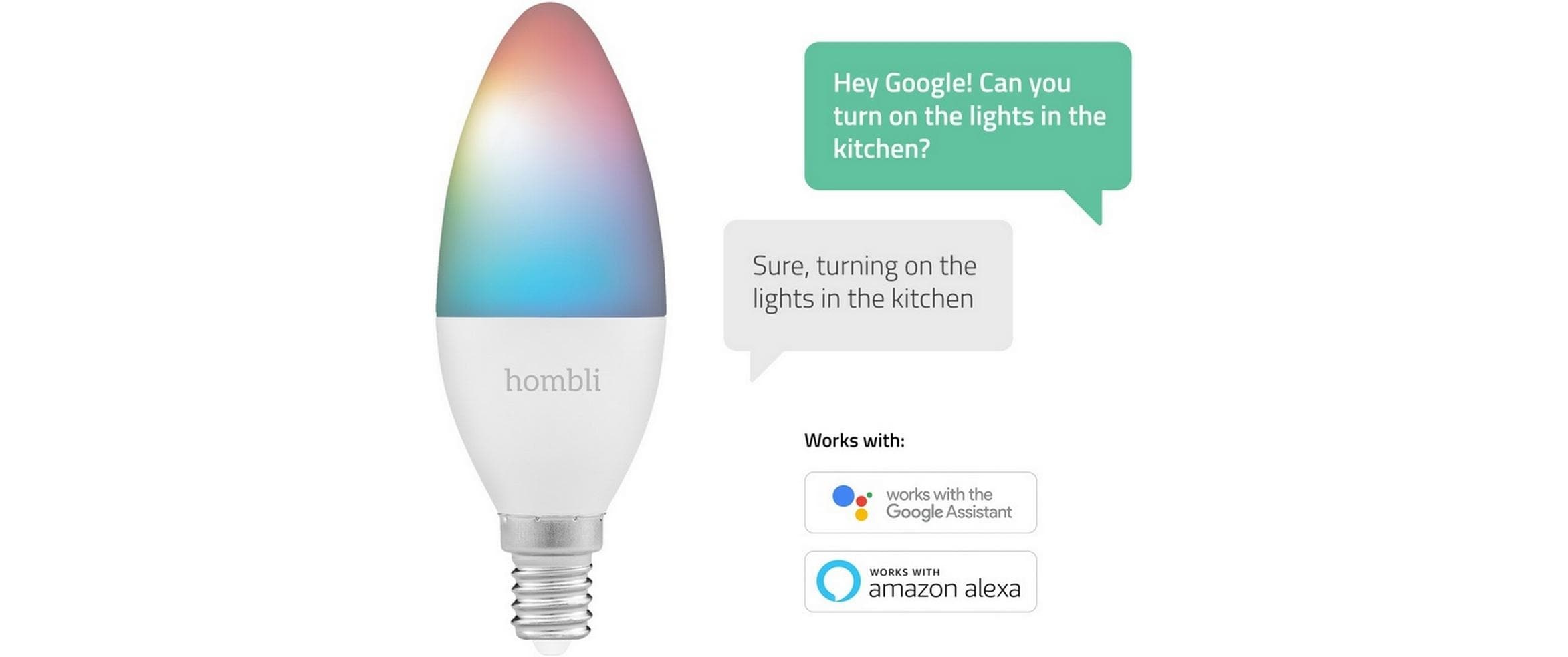 LED-Leuchtmittel »hombli E14 (4.5W) RGB + CCT 1+1 Pack«, E14, Farbwechsler-Warmweiss