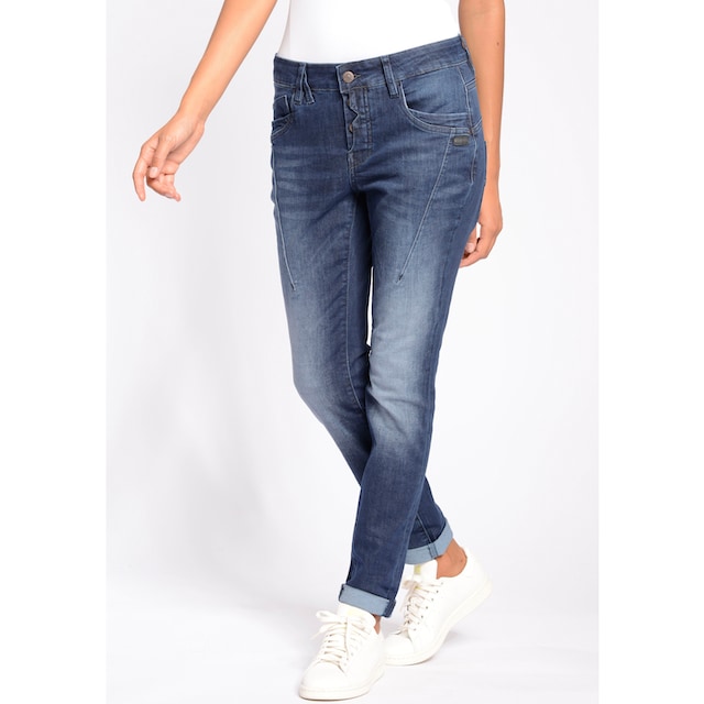 GANG Slim-fit-Jeans »94New Georgina«, mit charakteristischen Abnähern quer  über den Oberschenkel online shoppen bei Jelmoli-Versand Schweiz