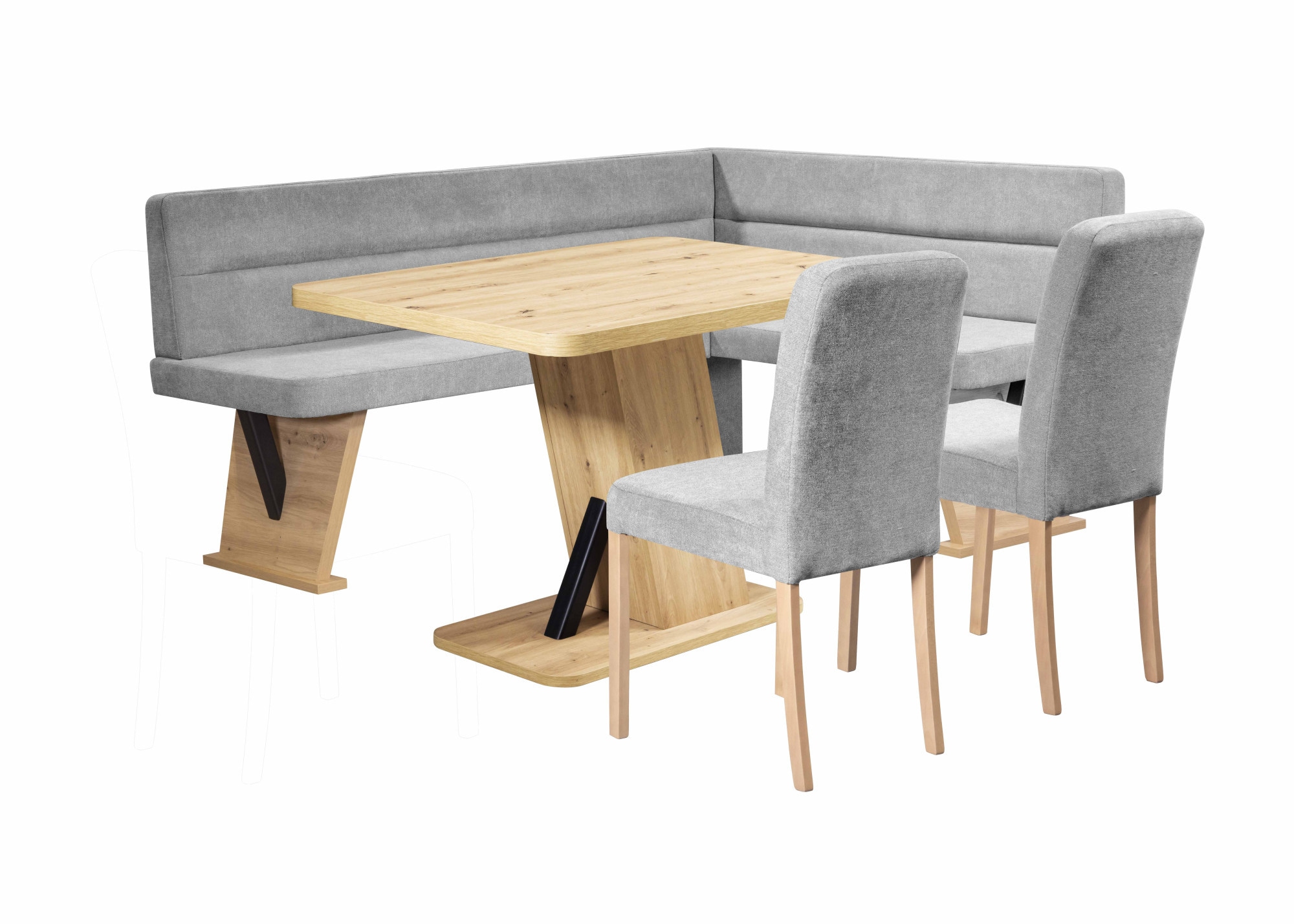 Home affaire Eckbankgruppe »Laros«, (Set, 4 tlg., 4tlg Set), perfekt für Küche, Esszimmer, Wohnzimmer