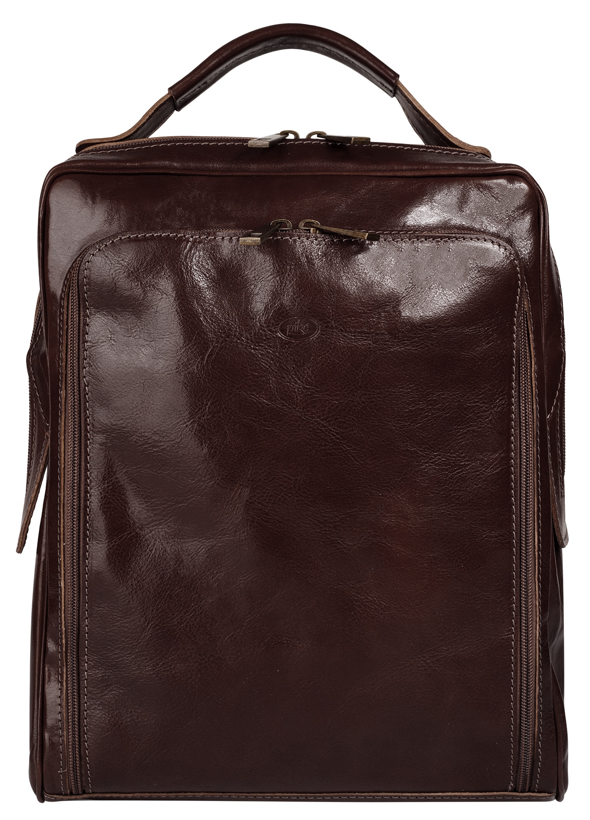 Piké Cityrucksack "PIKÉ Damen Rucksack echt Leder, Made in Italy" echt Leder, Made in Italy