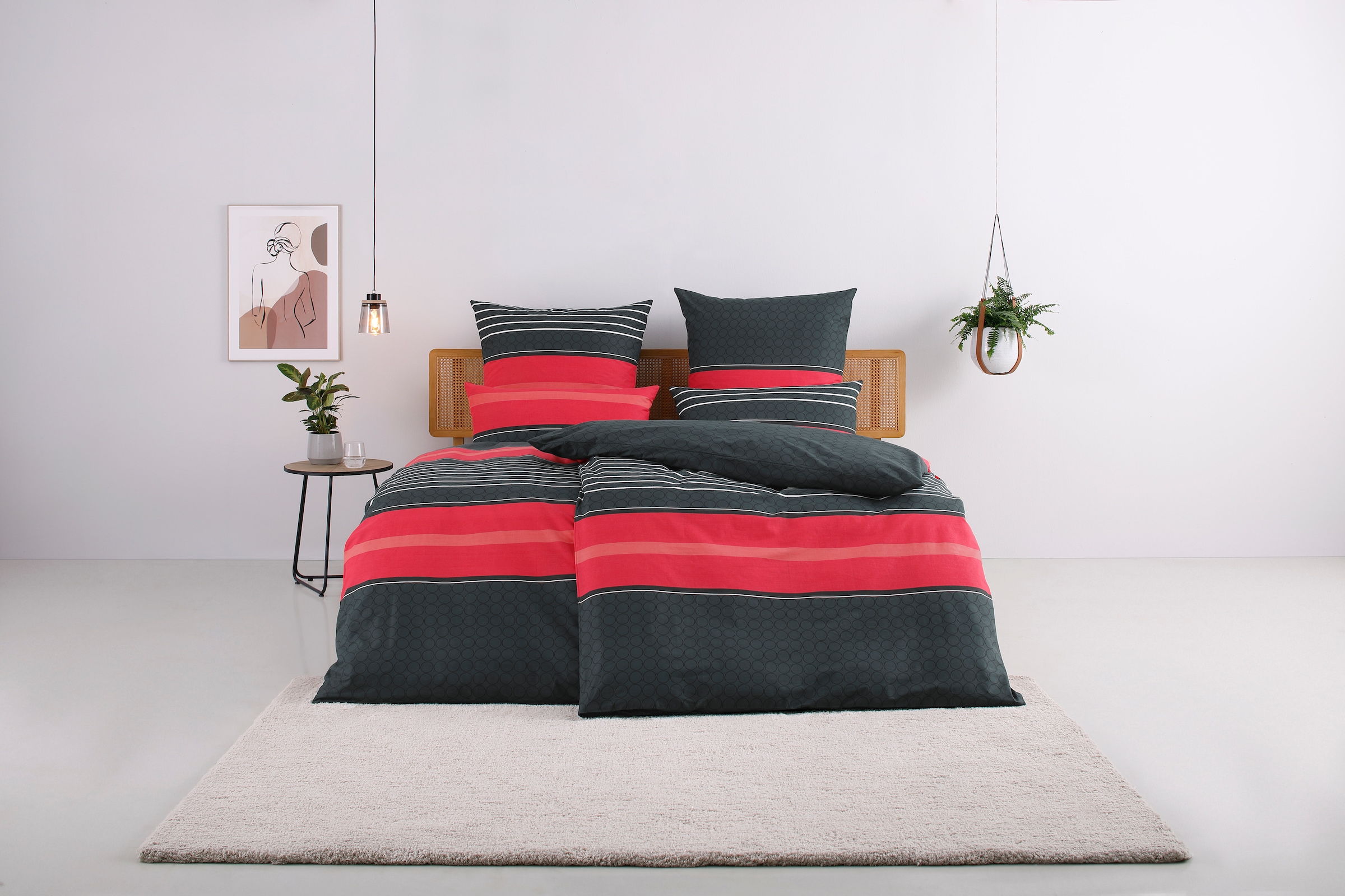 my home Bettwäsche »Circle in Gr. 135x200 oder 155x220 cm«, (2 tlg.), Bettwäsche  aus Baumwolle mit Streifen-Design, moderne Bettwäsche online shoppen |  Jelmoli-Versand