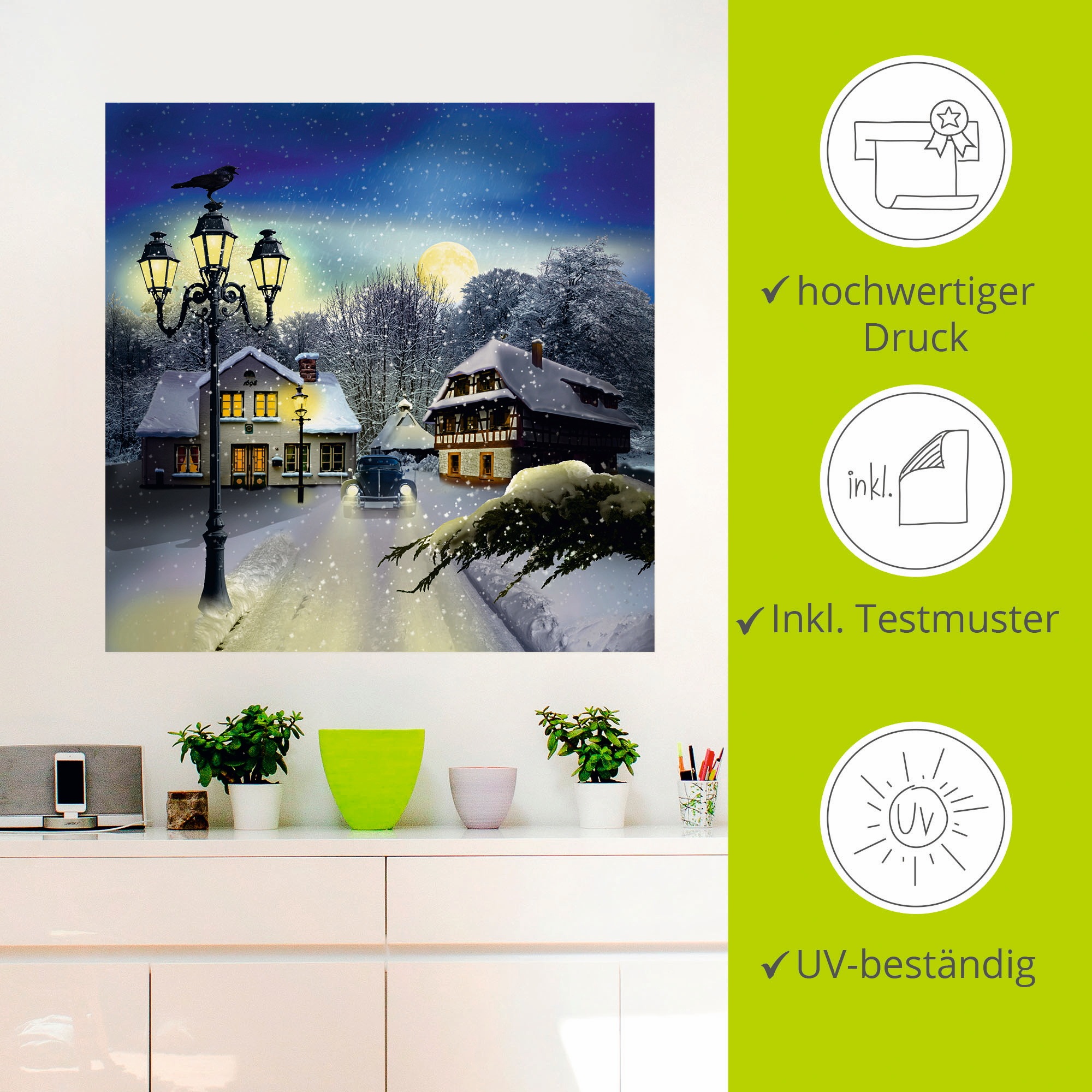 Artland Wandbild »Winterzeit«, Vier Jahreszeiten, (1 St.), als Leinwandbild, Poster, Wandaufkleber in verschied. Grössen