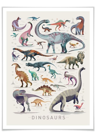 Wall-Art Poster »Dinosaurs«, Dinosaurier, (1 St.), Poster, Wandbild, Bild, Wandposter kaufen