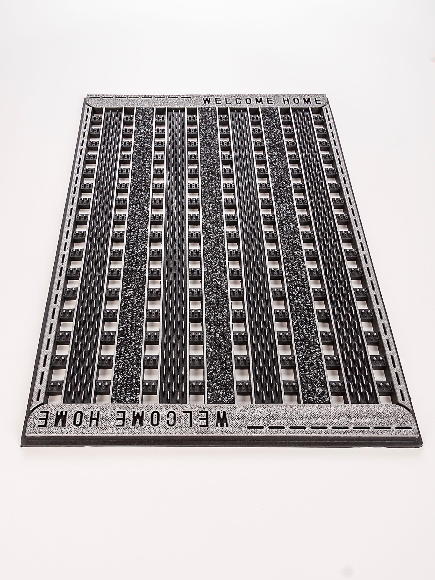 Home2Fashion Fussmatte »GC Clean Griddie«, rechteckig, 8 mm Höhe, Schmutzfangmatte, mit Spruch, robust, In- und Outdoor geeignet