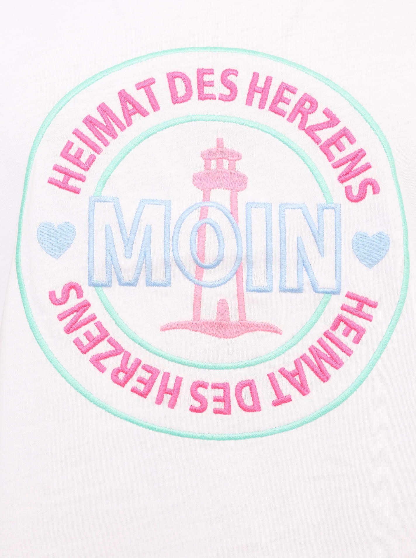 Zwillingsherz T-Shirt »"Heimat des Herzens"«, Mit maritimer Stickerei